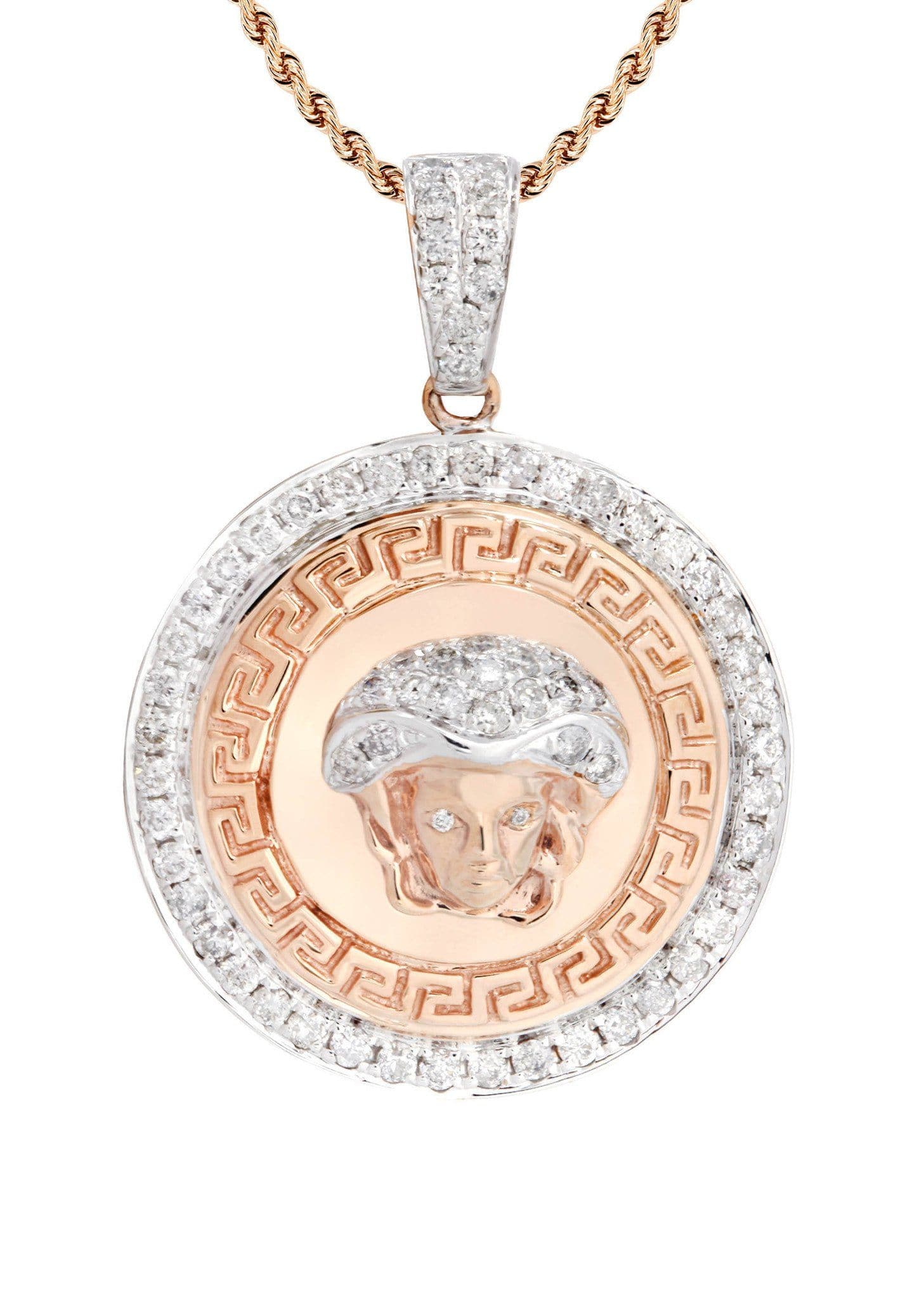 10K Rose Gold Medusa Diamond Necklace | 1.02 Carats - Image 2
