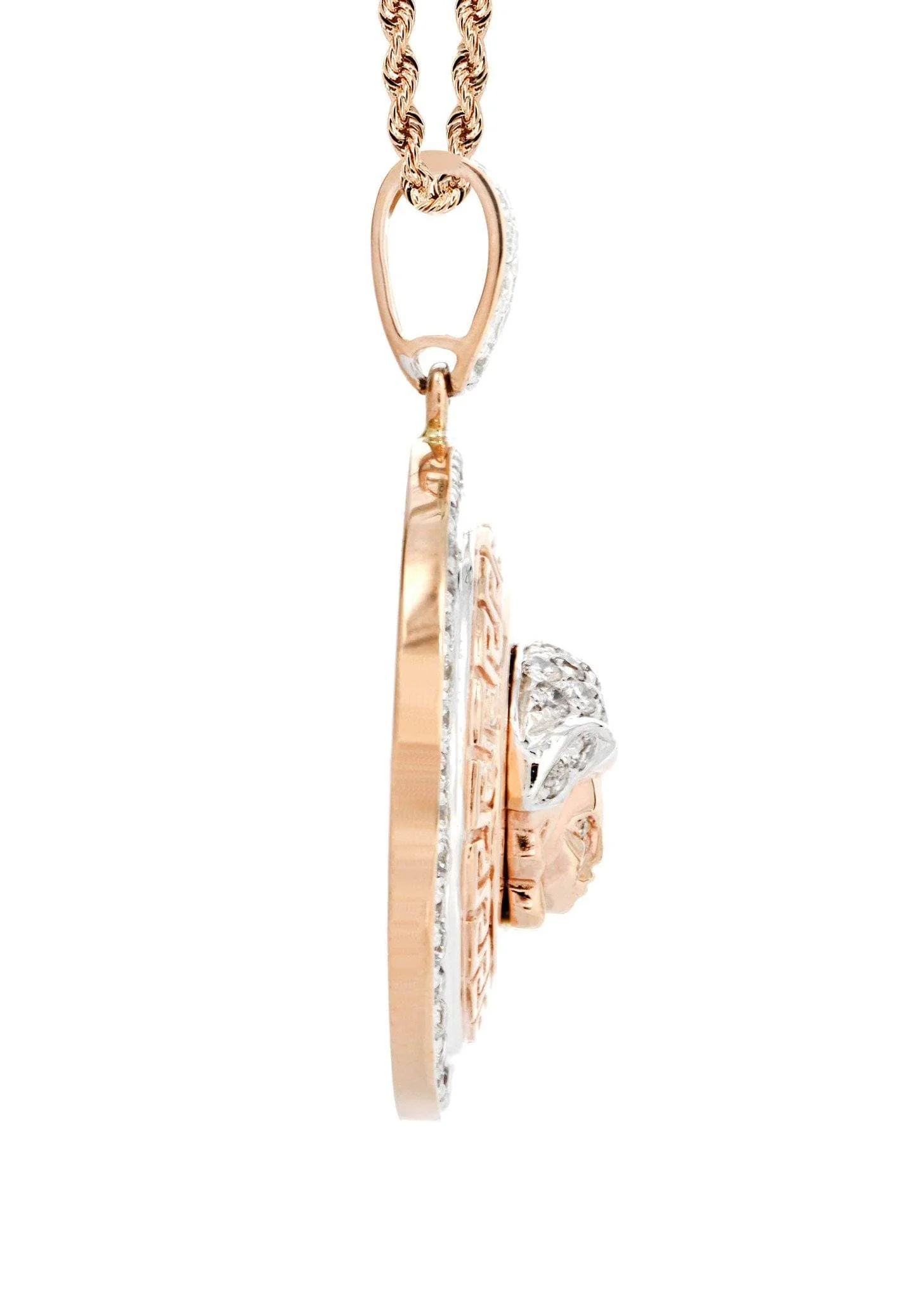 10K Rose Gold Medusa Diamond Necklace | 1.02 Carats - Image 4