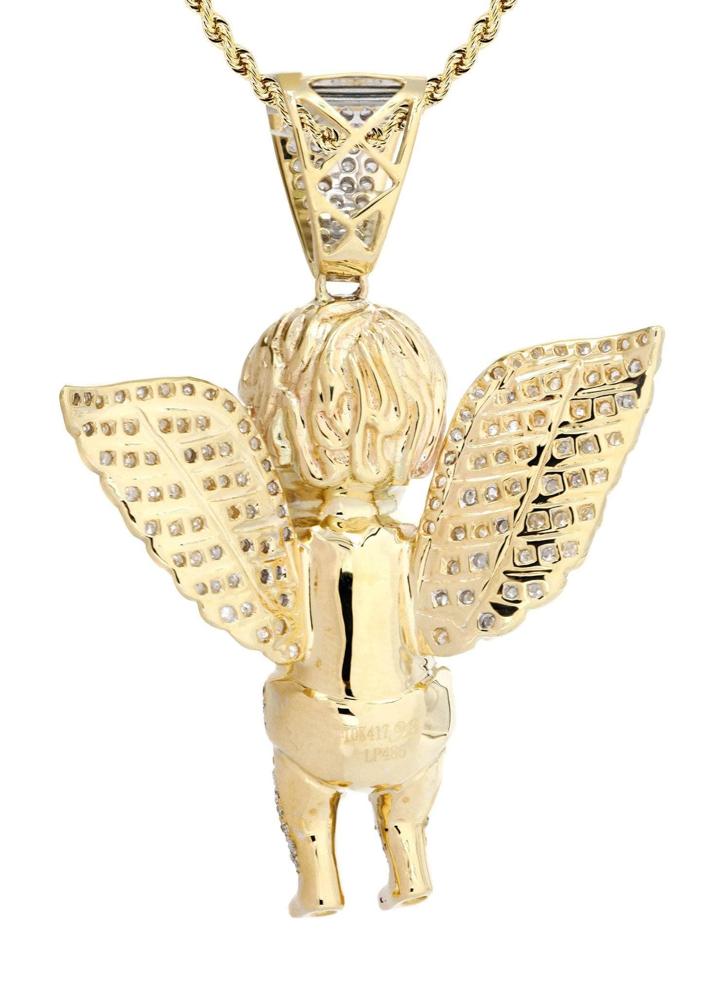 10K Yellow Gold Angel Diamond Necklace | 2.69 Carats - Image 3