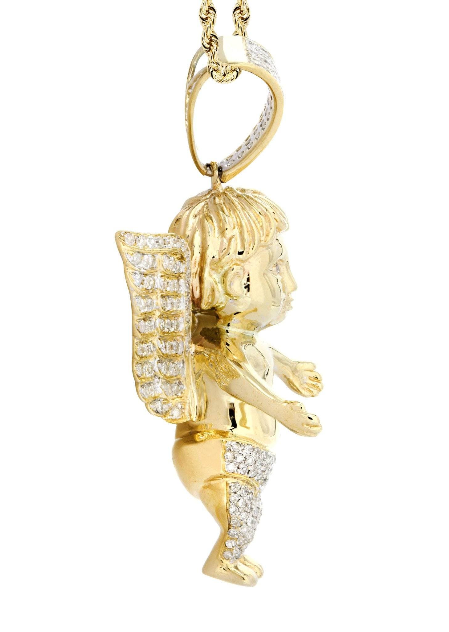 10K Yellow Gold Angel Diamond Necklace | 2.69 Carats - Image 4