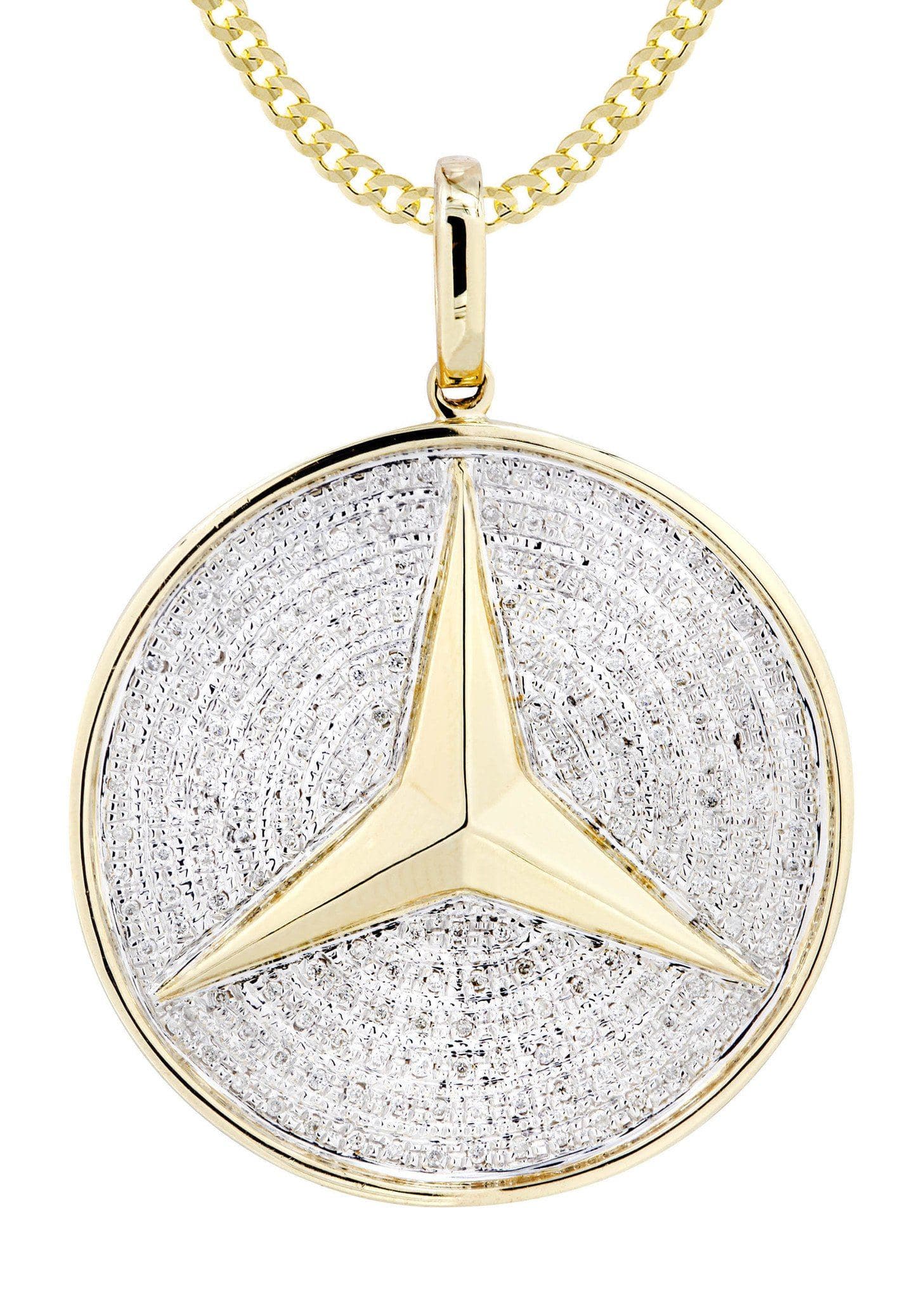 10K Yellow Gold Circle Diamond Necklace Diamond Necklace  | 0.51 Carats - Image 2