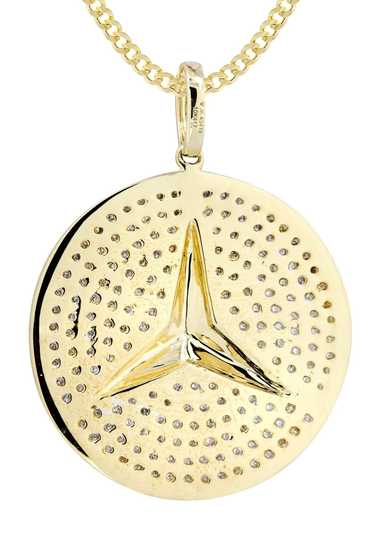 10K Yellow Gold Circle Diamond Necklace Diamond Necklace  | 0.51 Carats - Image 3