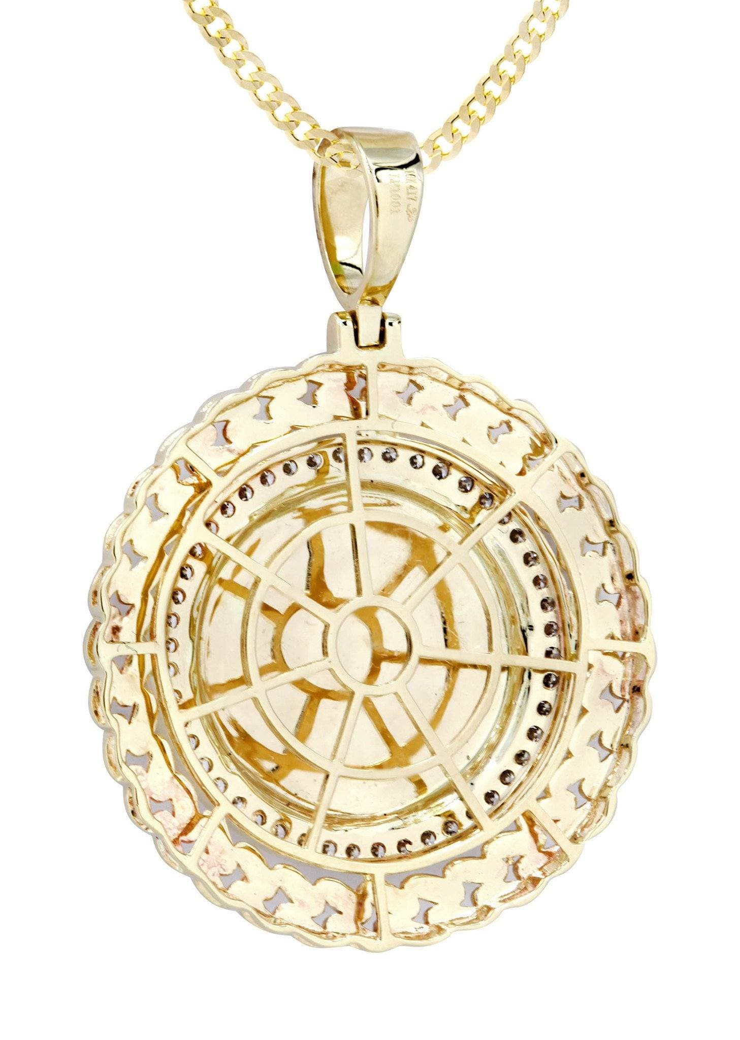 10K Yellow Gold Crown Diamond Necklace | 0.4 Carats - Image 3