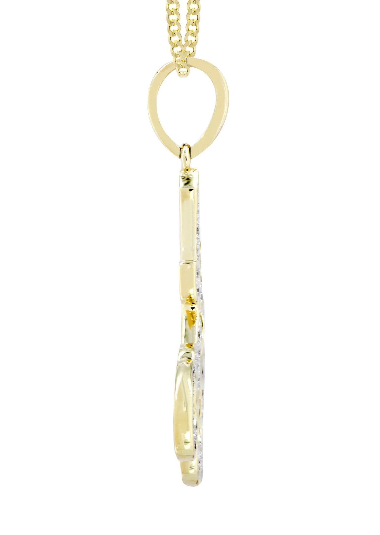 10K Yellow Gold Arabic Allah Diamond Necklace  | 0.41 Carats - Image 4