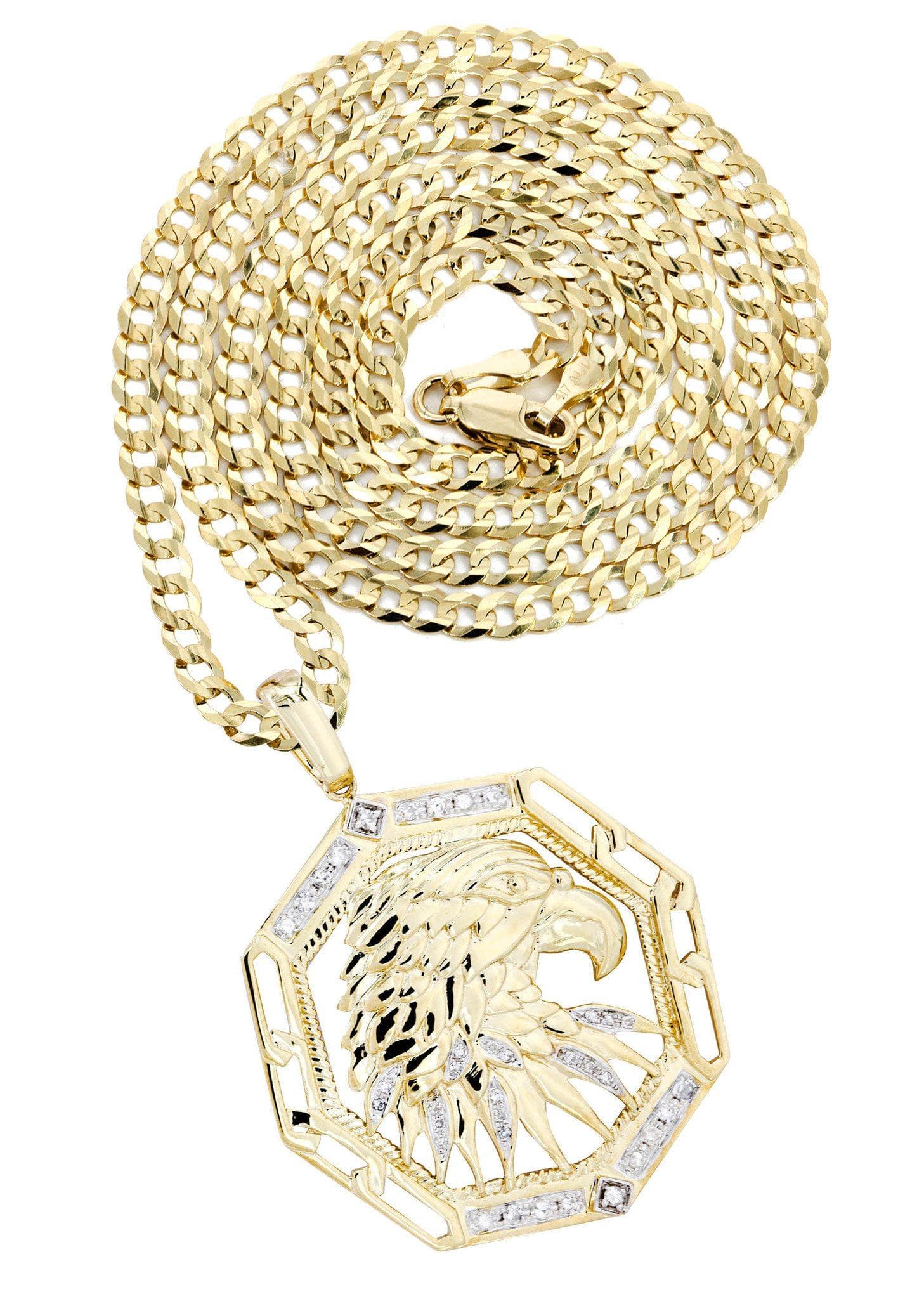 10K Yellow Gold Hawk Diamond Necklace Diamond Necklace | 0.58 Carats