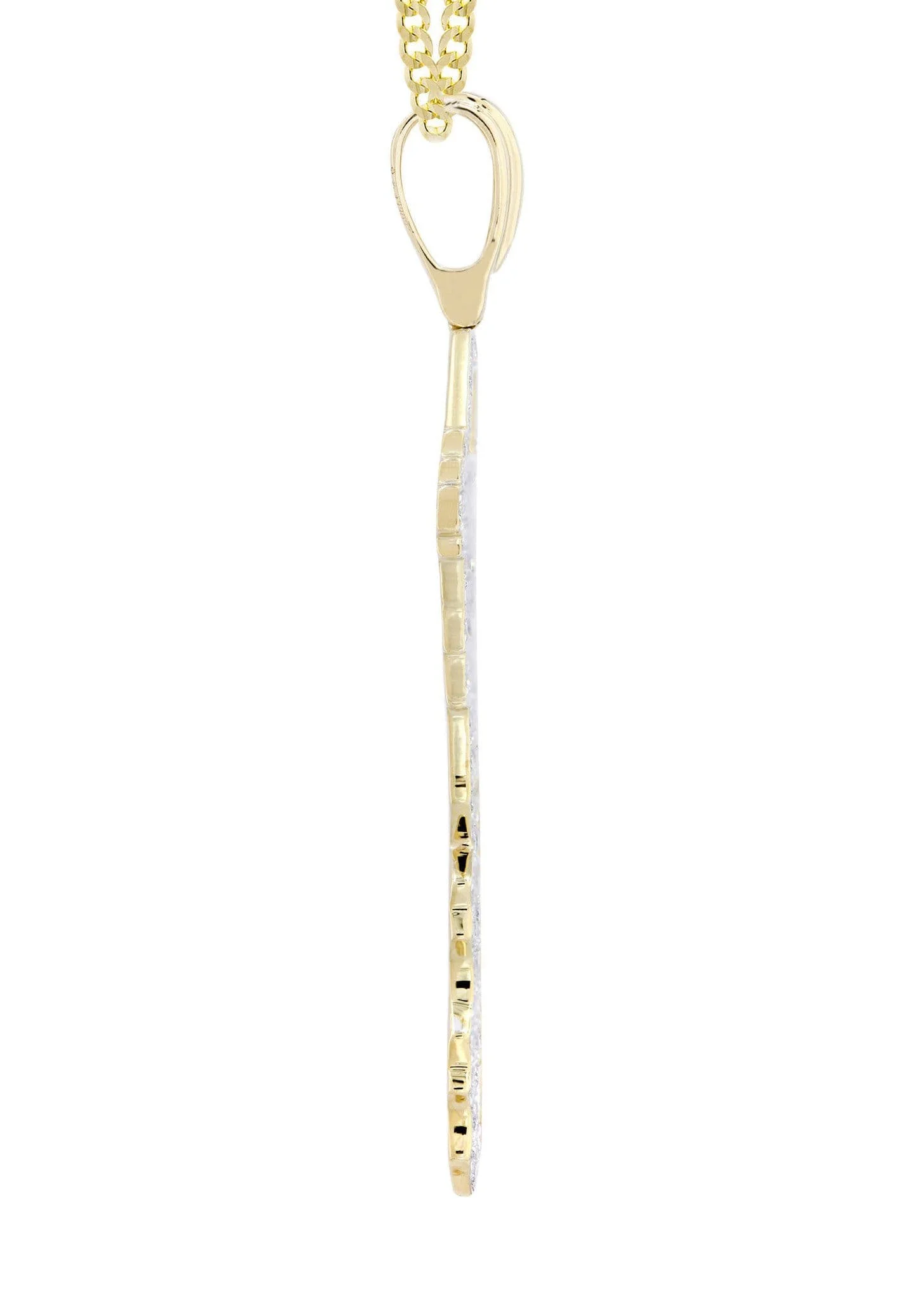 10K Yellow Gold Key Diamond Necklace | 1.17 Carats - Image 4