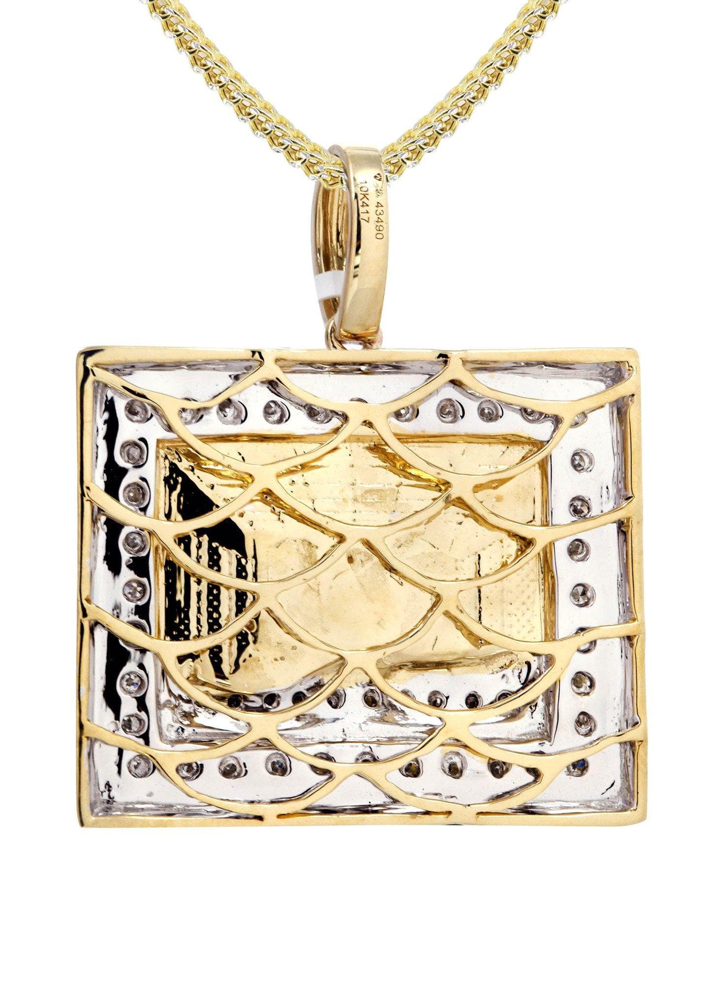 10K Yellow Gold Last Supper Diamond Necklace  | 0.43 Carats - Image 3