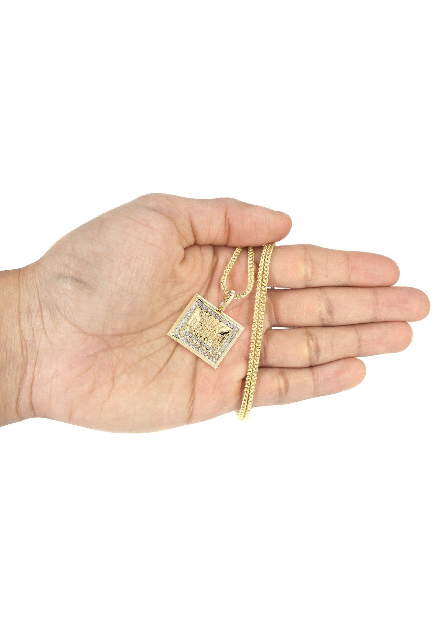 10K Yellow Gold Last Supper Diamond Necklace  | 0.43 Carats - Image 5