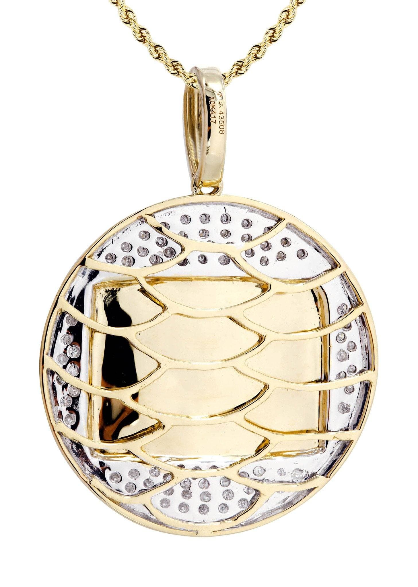 10K Yellow Gold Last Supper Diamond Necklace  | 0.32 Carats - Image 3