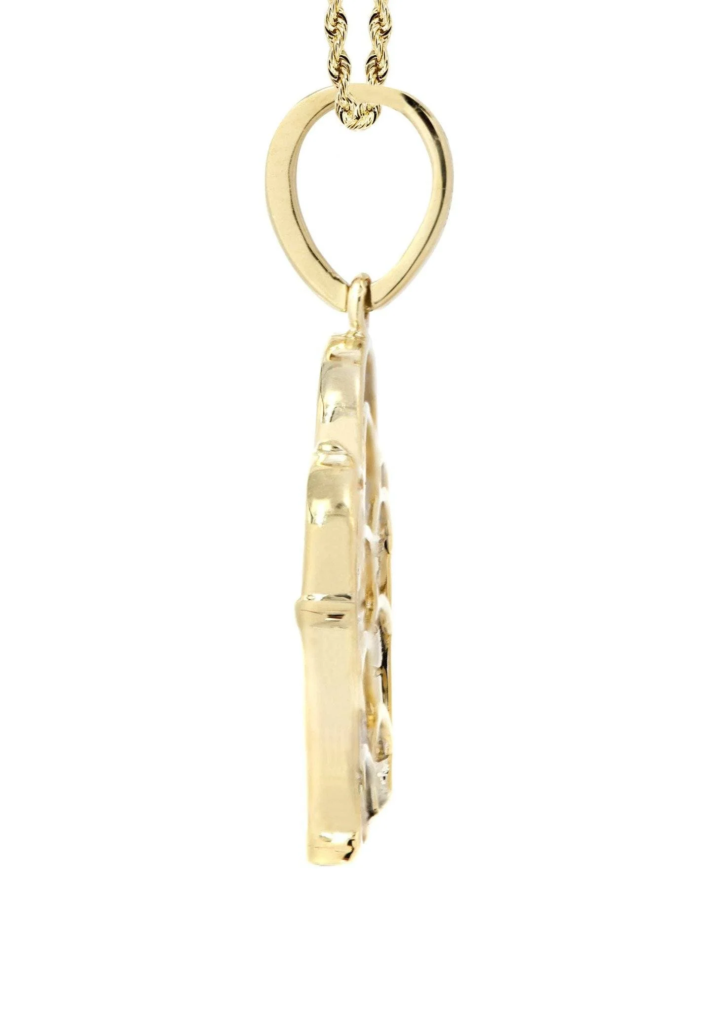 10K Yellow Gold Last Supper Diamond Necklace  | 0.36 Carats - Image 4