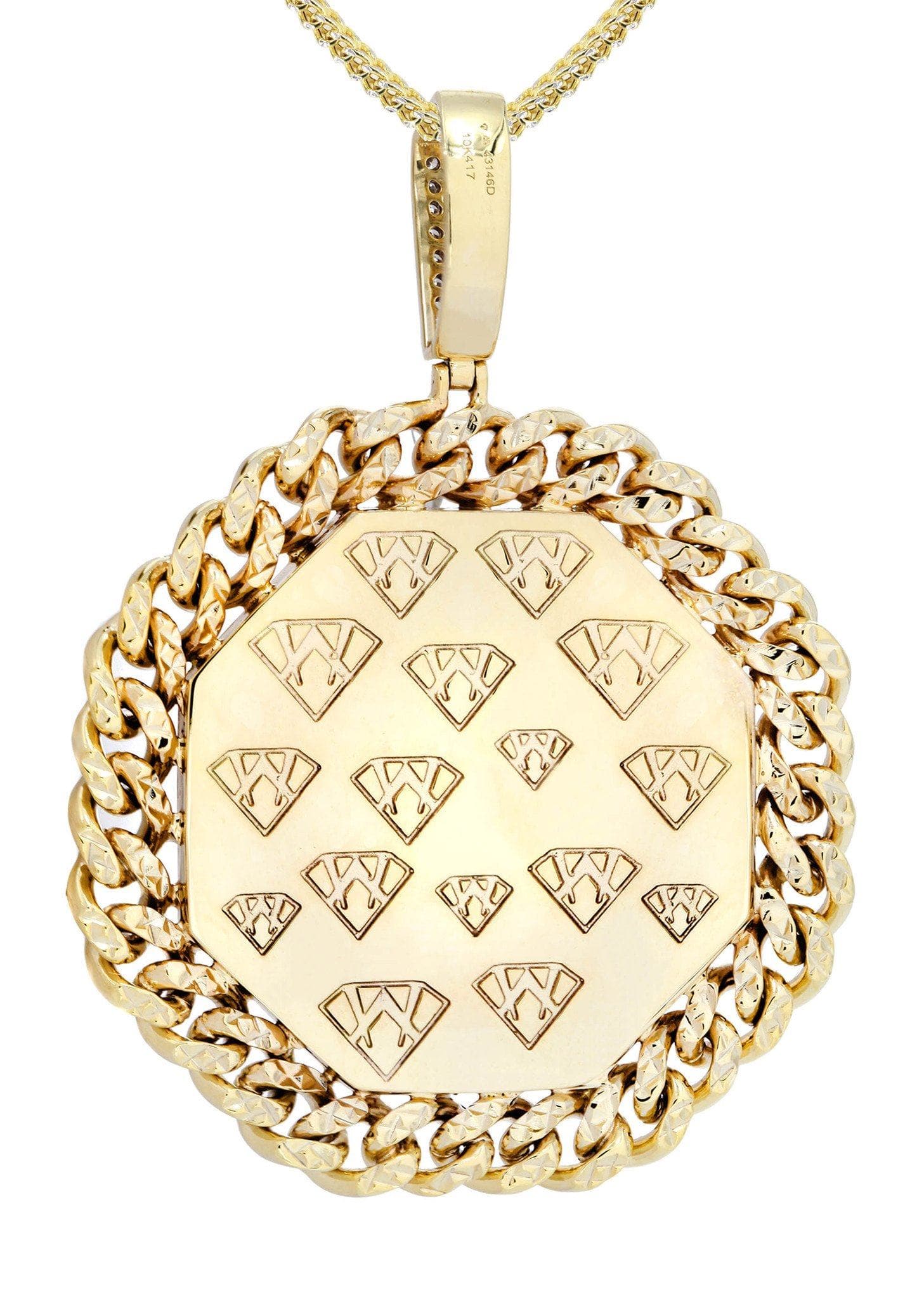 10K Yellow Gold Lion Head Diamond Necklace  | 2.92 Carats - Image 3