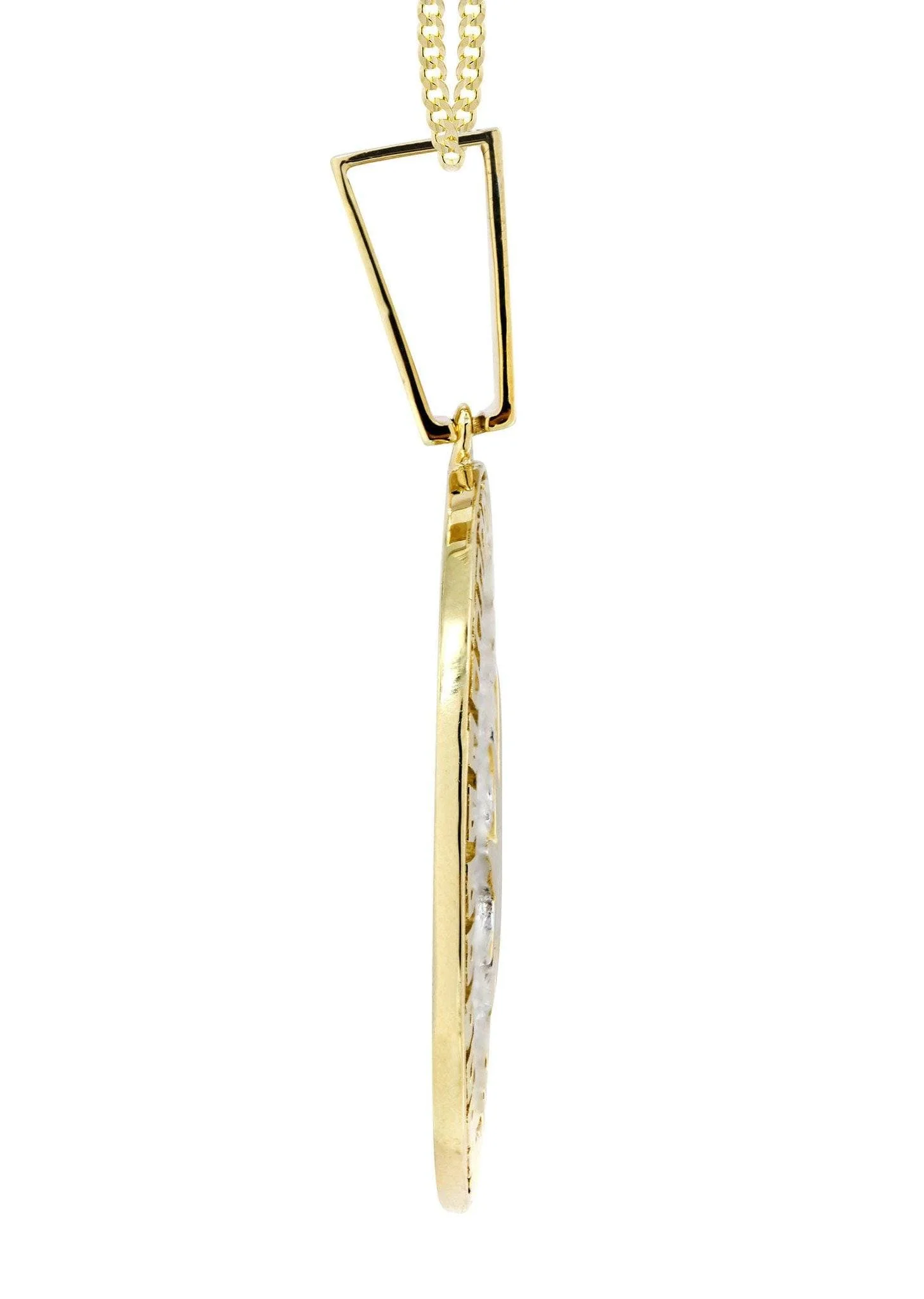 10K Yellow Gold Marijuana Leaf Diamond Necklace | 0.88 Carats - Image 4