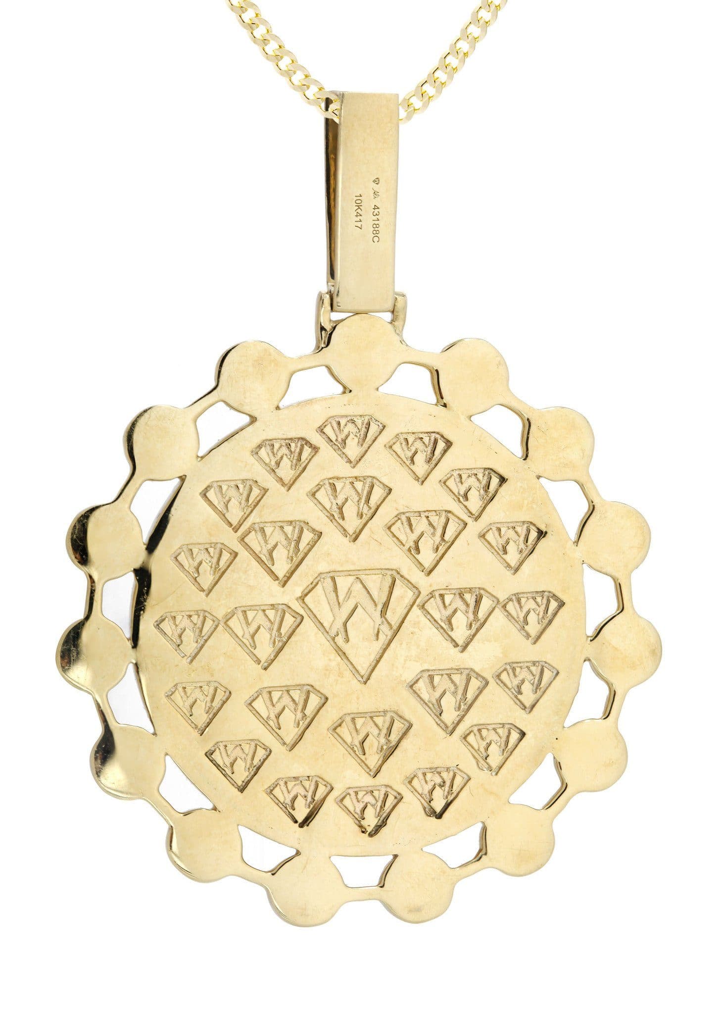 10K Yellow Gold Medusa Diamond Necklace  | 1.39 Carats - Image 3