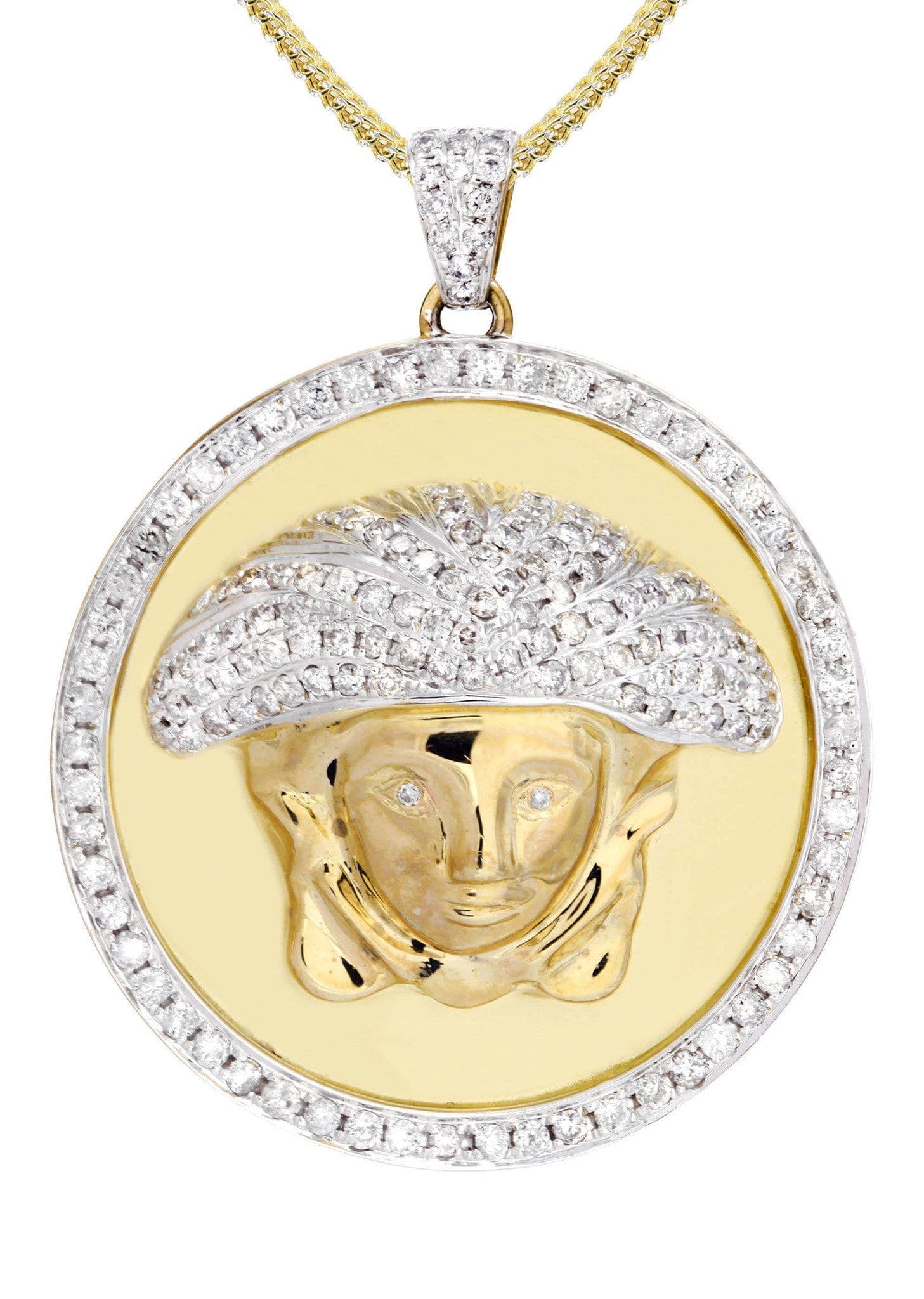 10K Yellow Gold Medusa Diamond Necklace | 2.49 Carats - Image 2