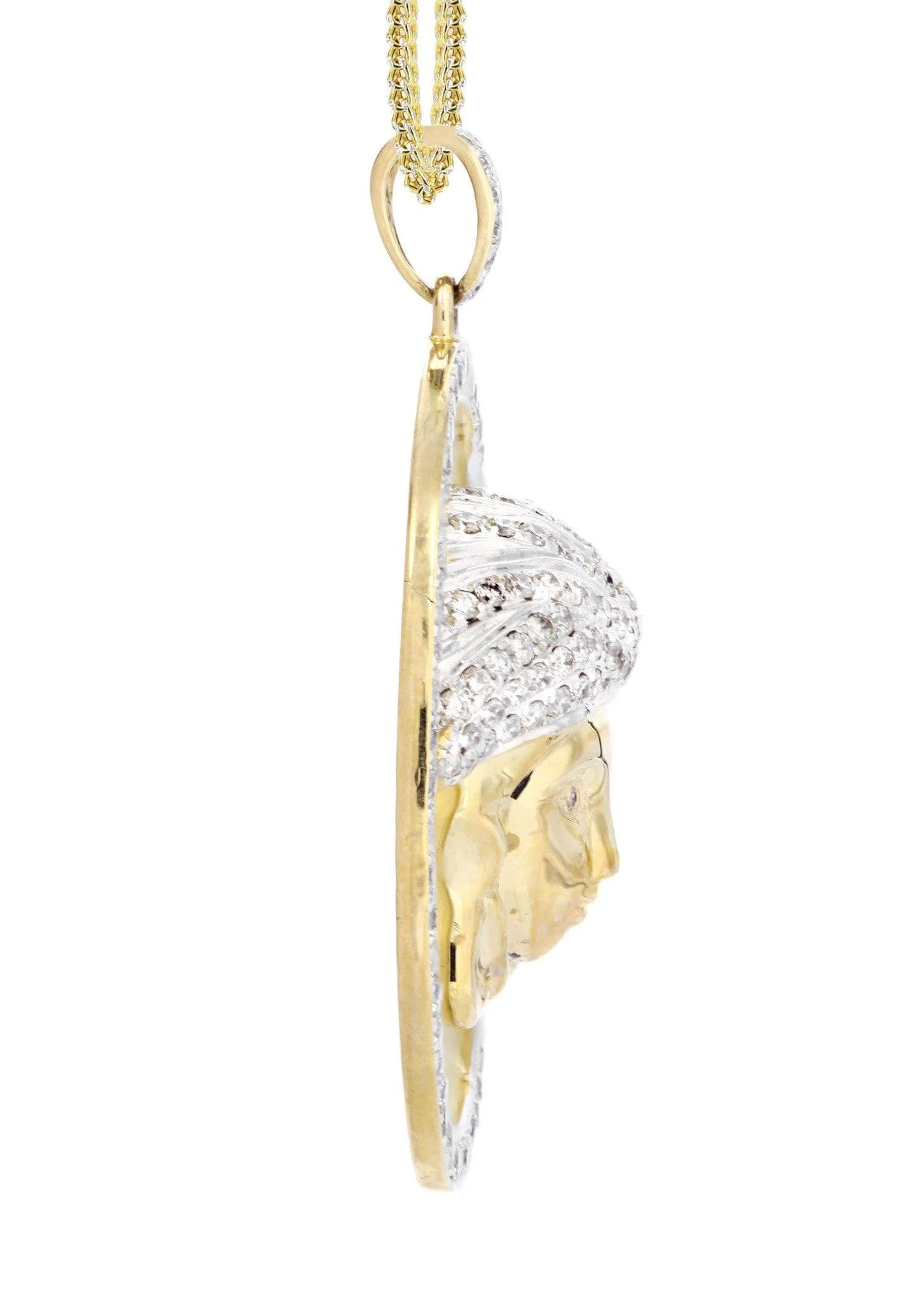10K Yellow Gold Medusa Diamond Necklace | 2.49 Carats - Image 4
