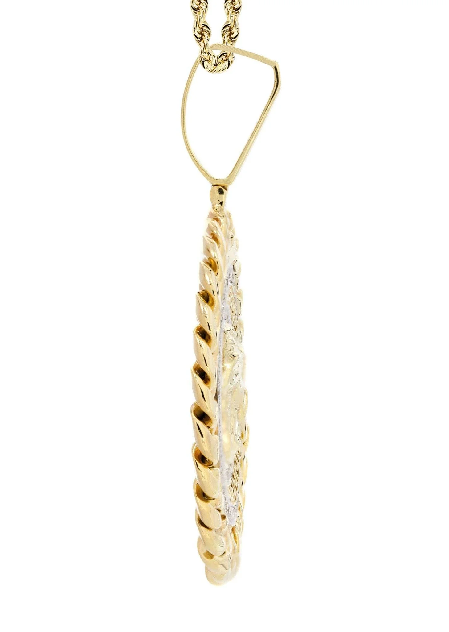 10K Yellow Gold Medusa Diamond Necklace  | 1.36 Carats - Image 4