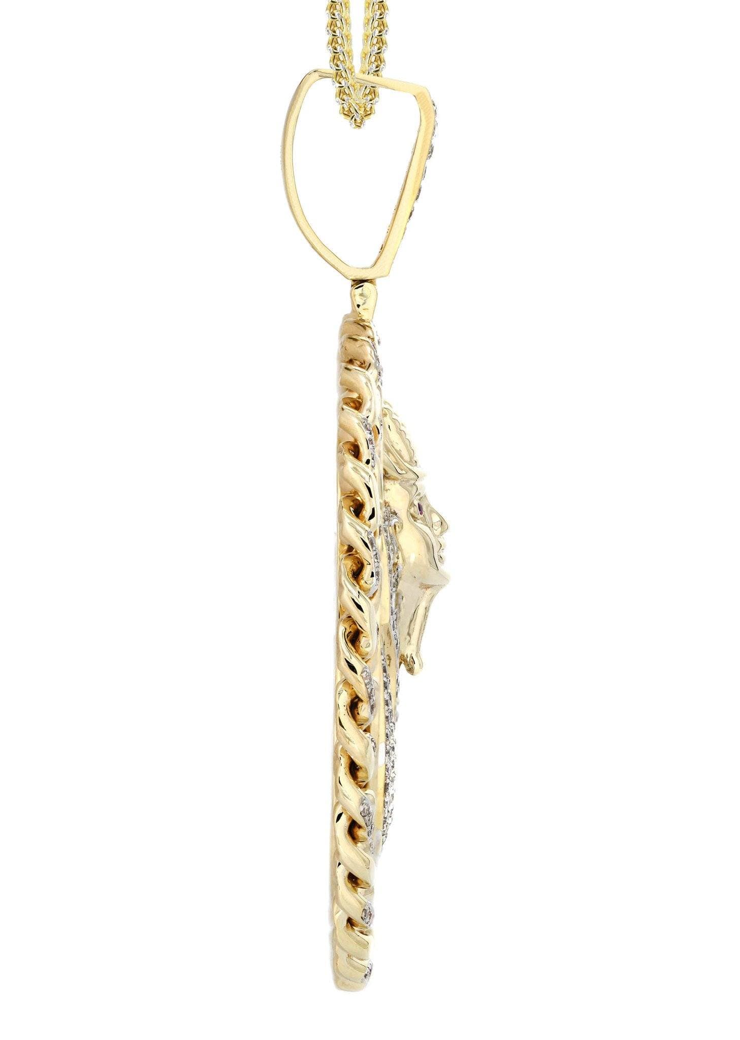 10K Yellow Gold Pharaoh Diamond Necklace | 4.44 Carats - Image 4
