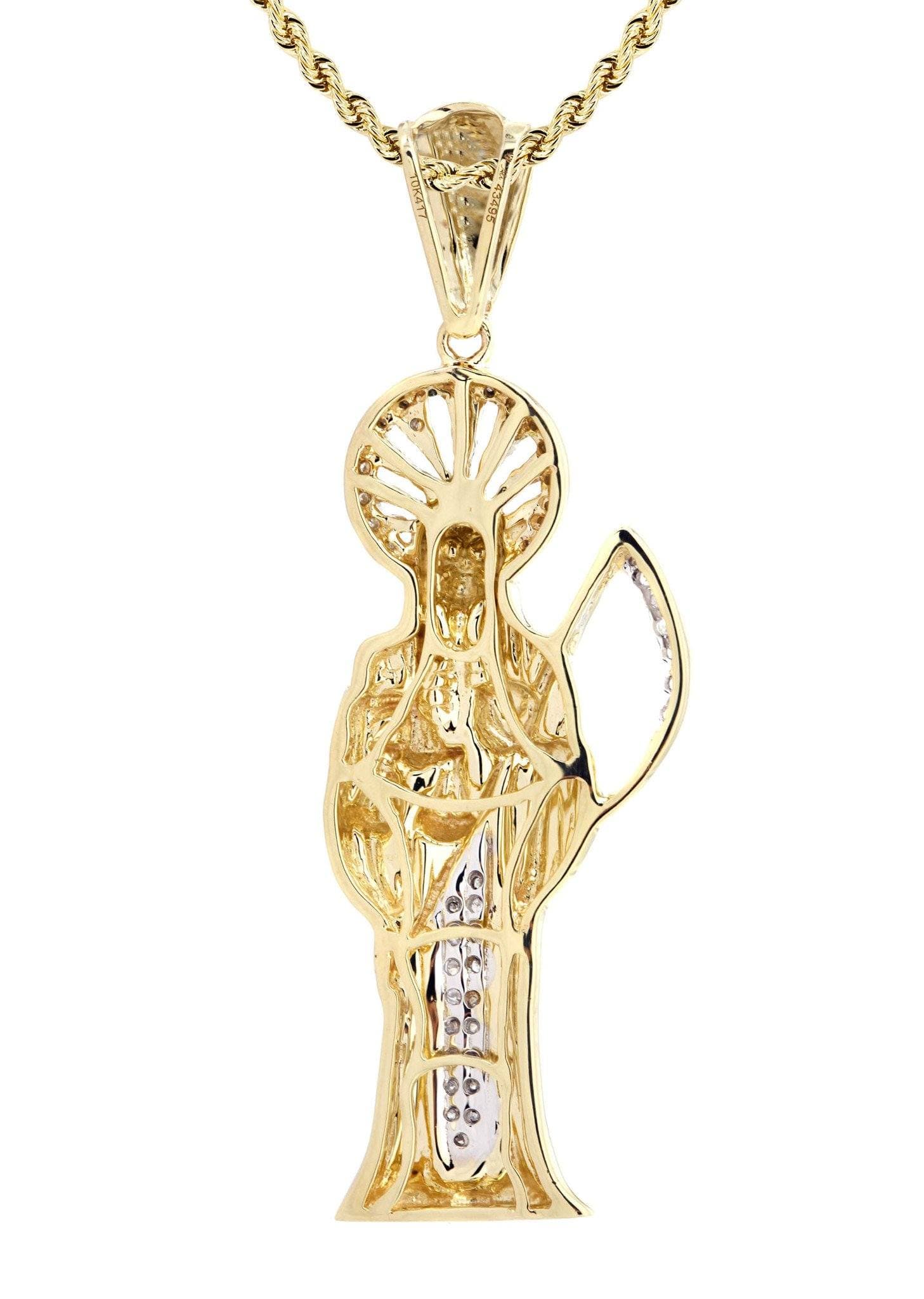 10K Yellow Gold St. Death Diamond Necklace  | 0.17 Carats - Image 3