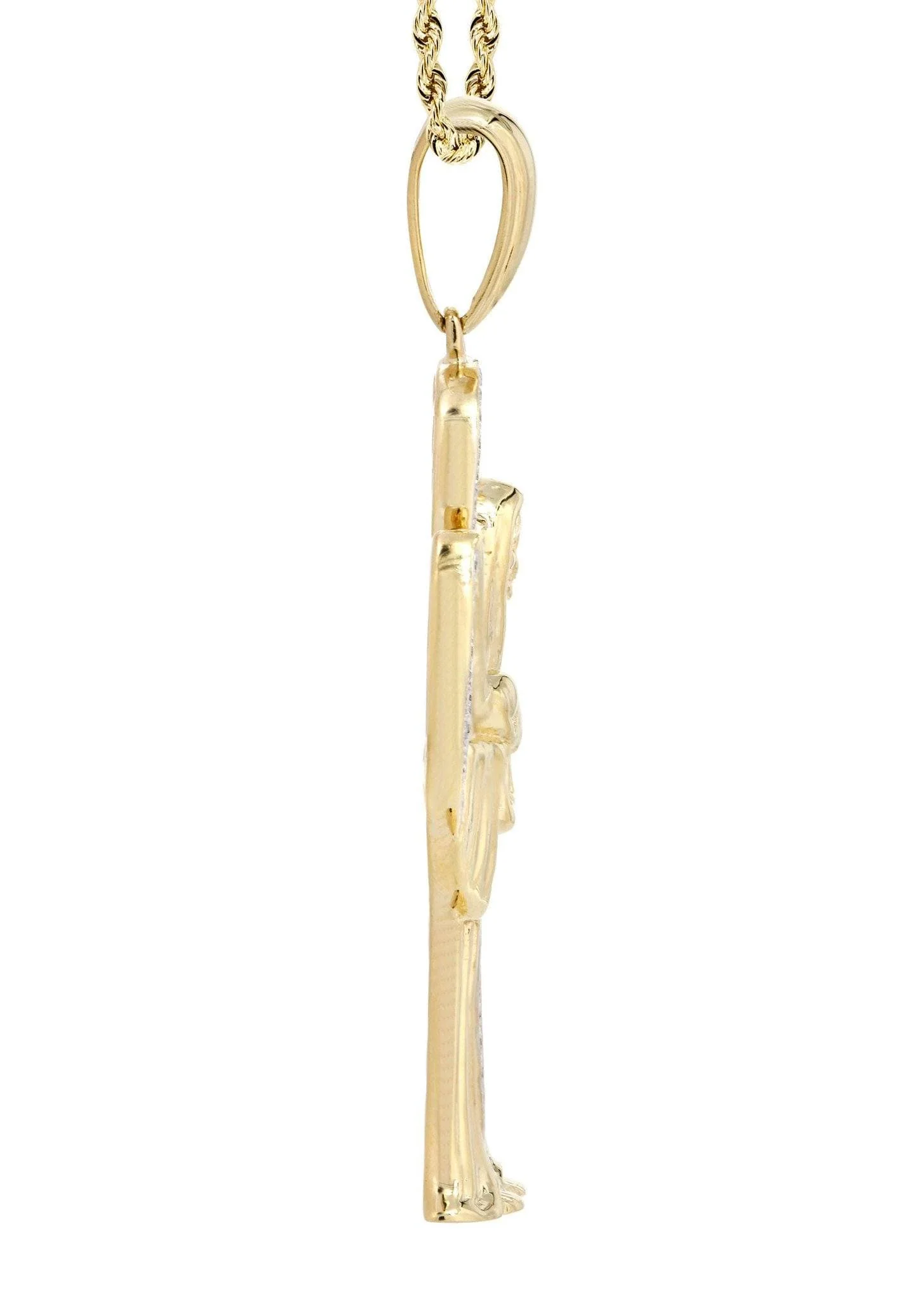 10K Yellow Gold St. Death Diamond Necklace  | 0.17 Carats - Image 4
