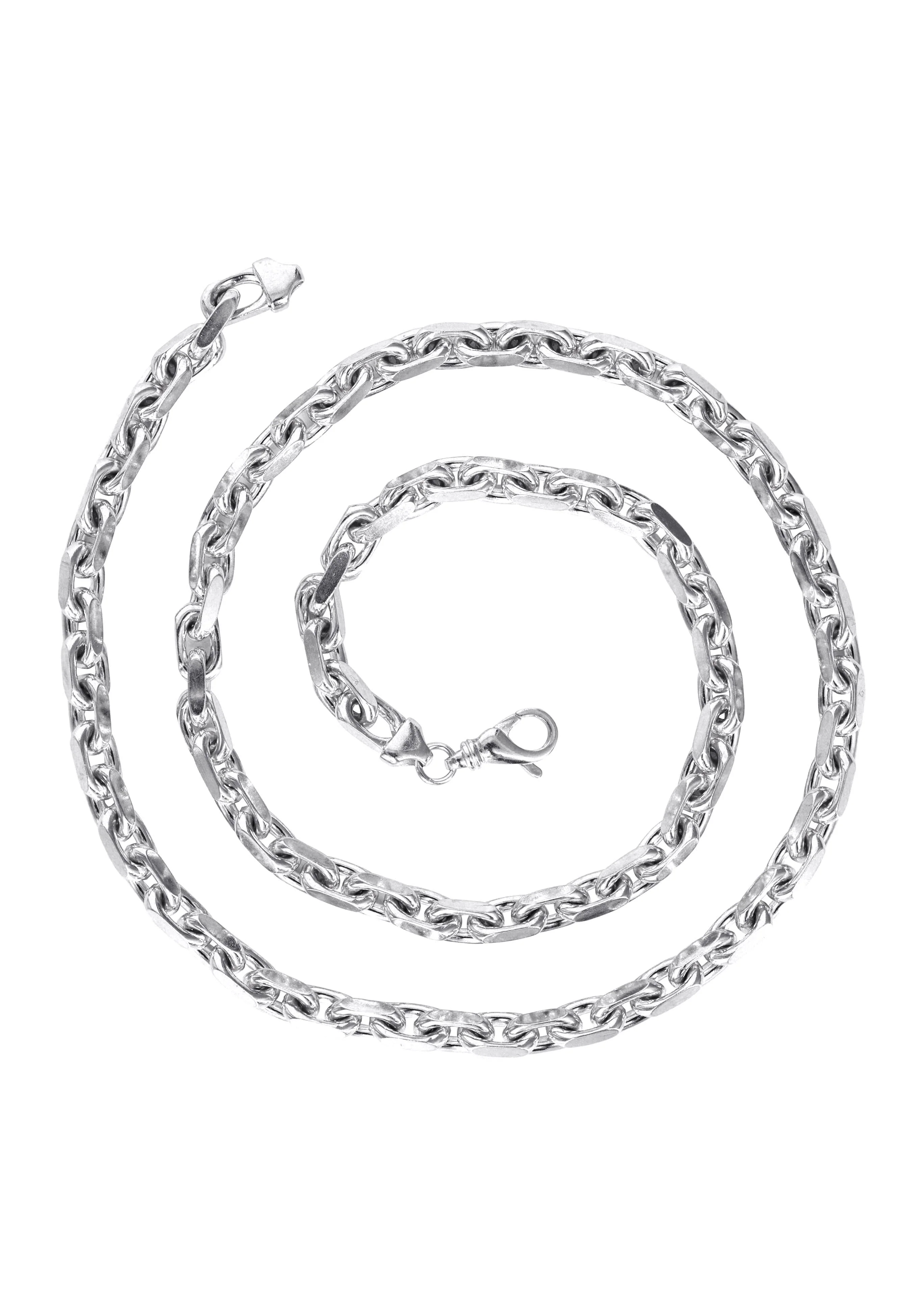 10K White Gold Chain - Mens Semi Solid Hermes Link Chain - Image 3