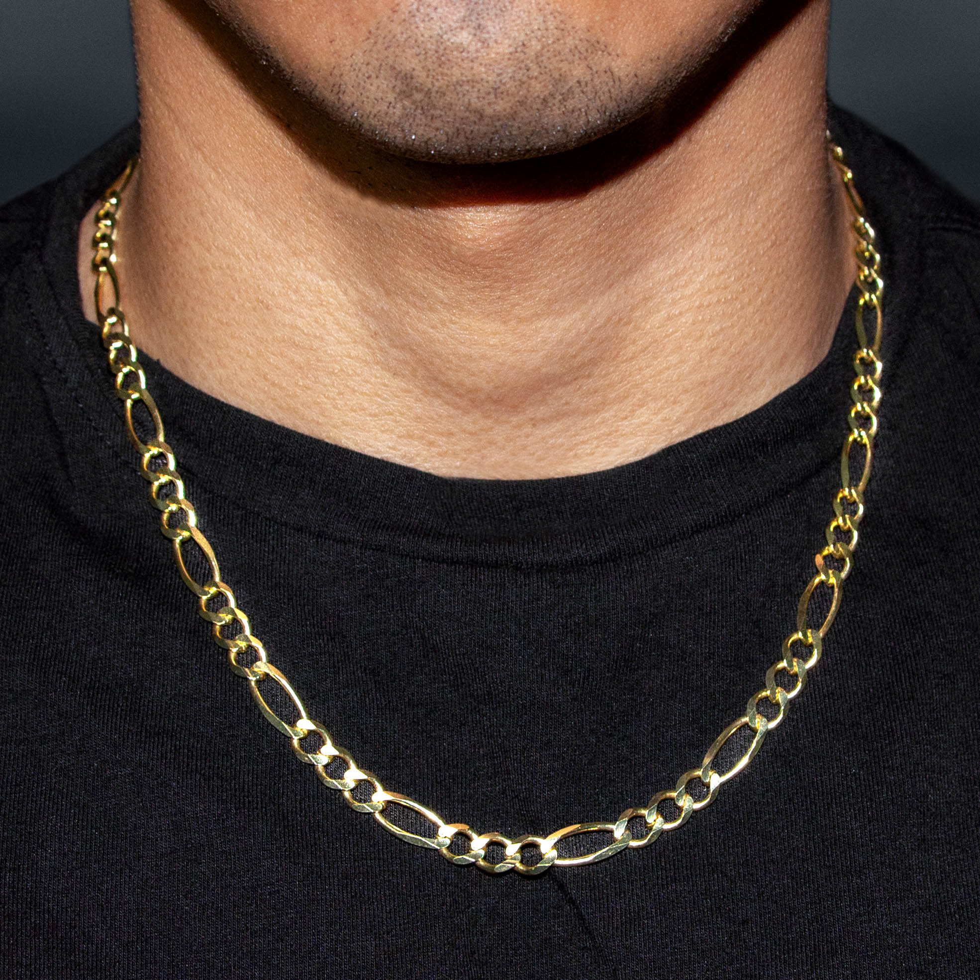 10K Gold Figaro Necklace / 7 MM - Image 6
