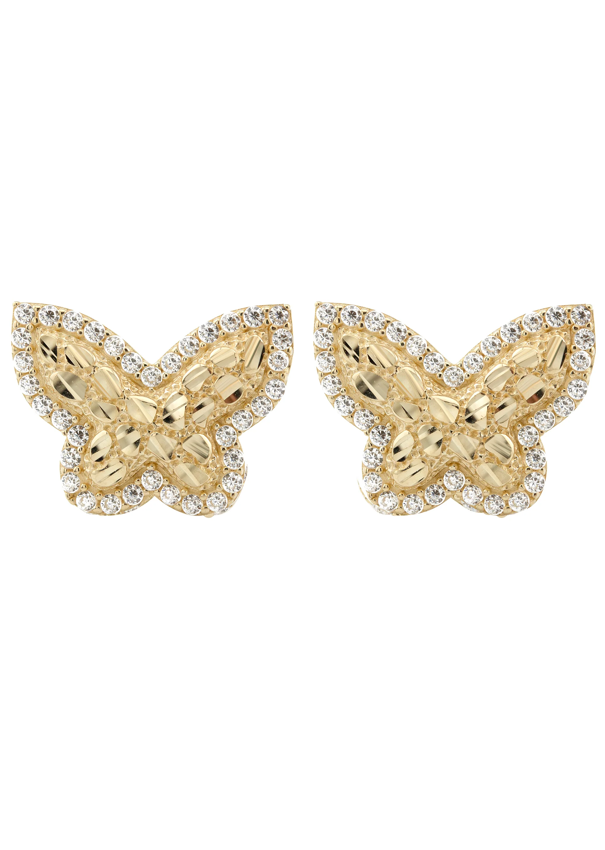 10K Gold Butterfly Nugget Earrings | Appx 0.6 Inches Wide | Style #125