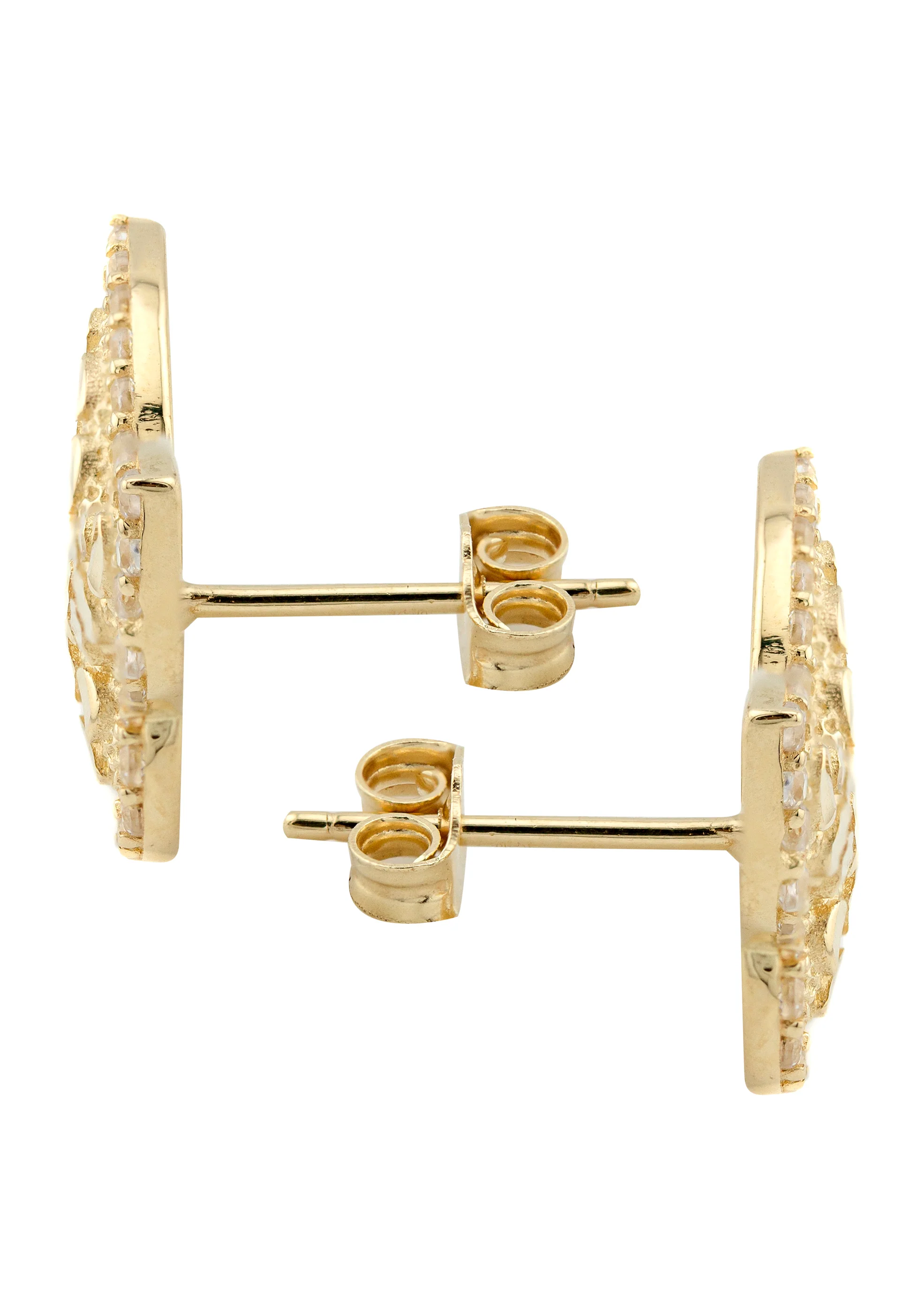 10K Gold Butterfly Nugget Earrings | Appx 0.6 Inches Wide | Style #125 - Image 2