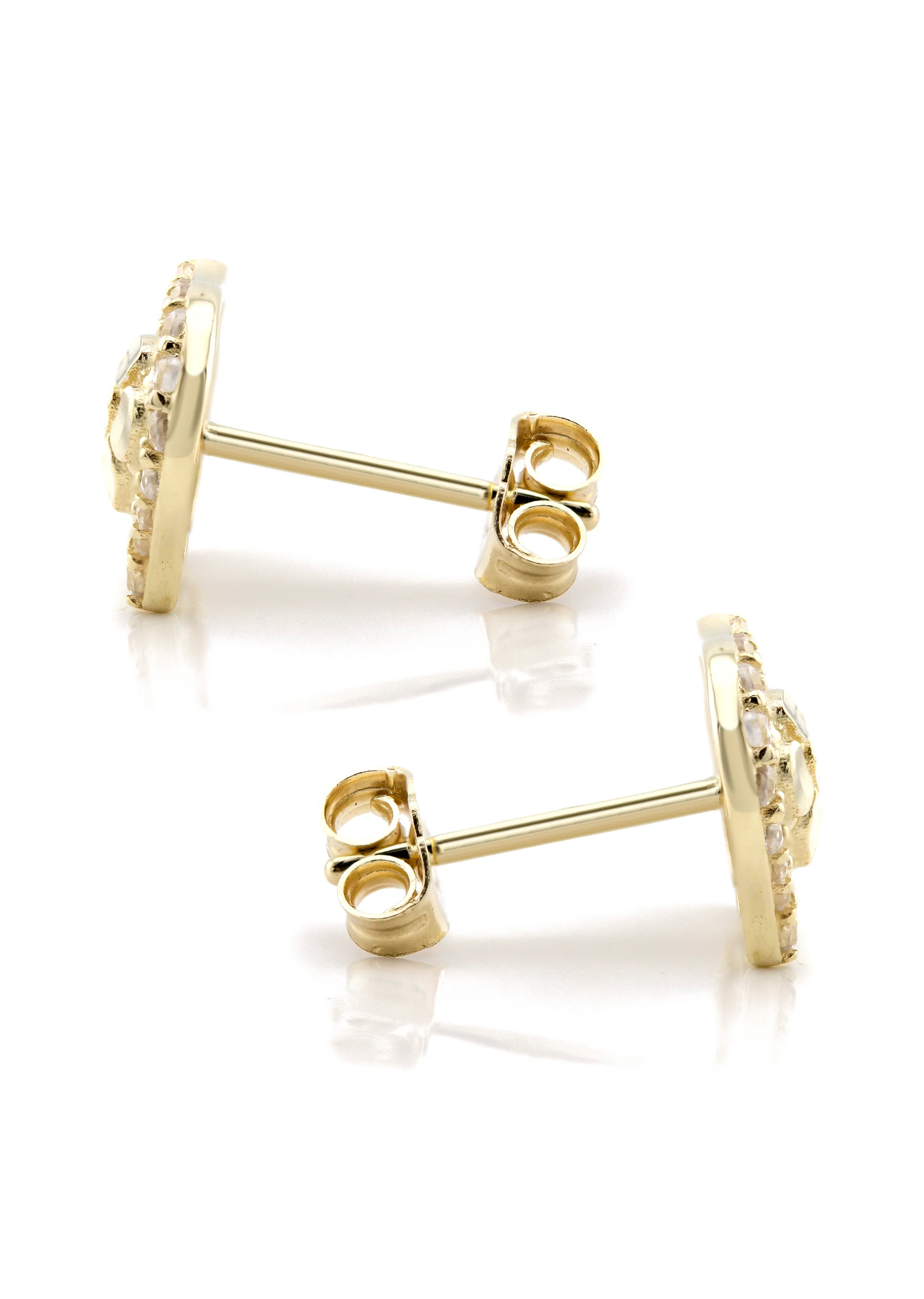 10K Gold Hamsa Nugget Earrings | Appx 0.3 Inches Wide | Style #113 - Image 2