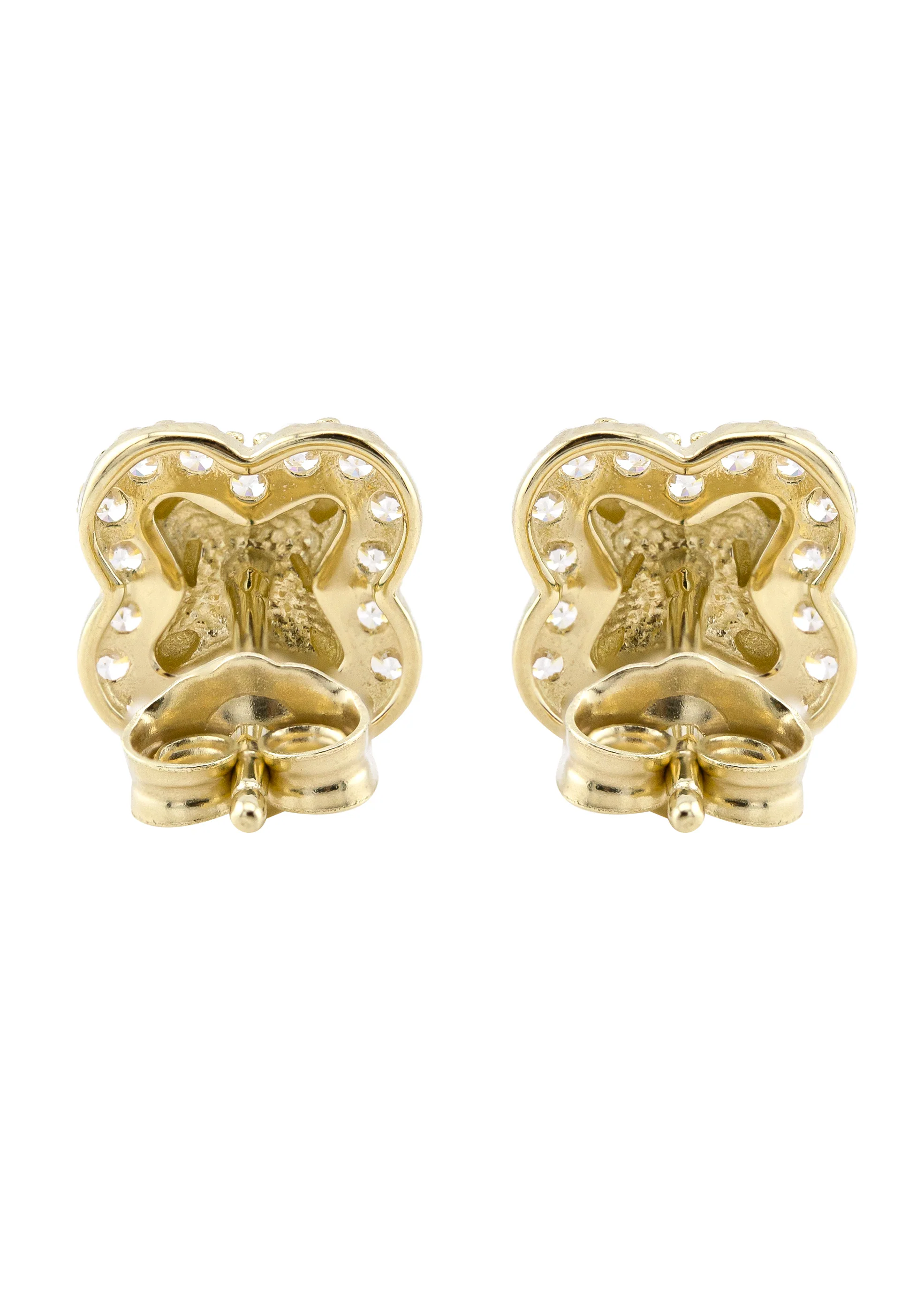10K Gold Nugget Earrings | Appx 0.3 Inches Wide | Style #45 - Image 3