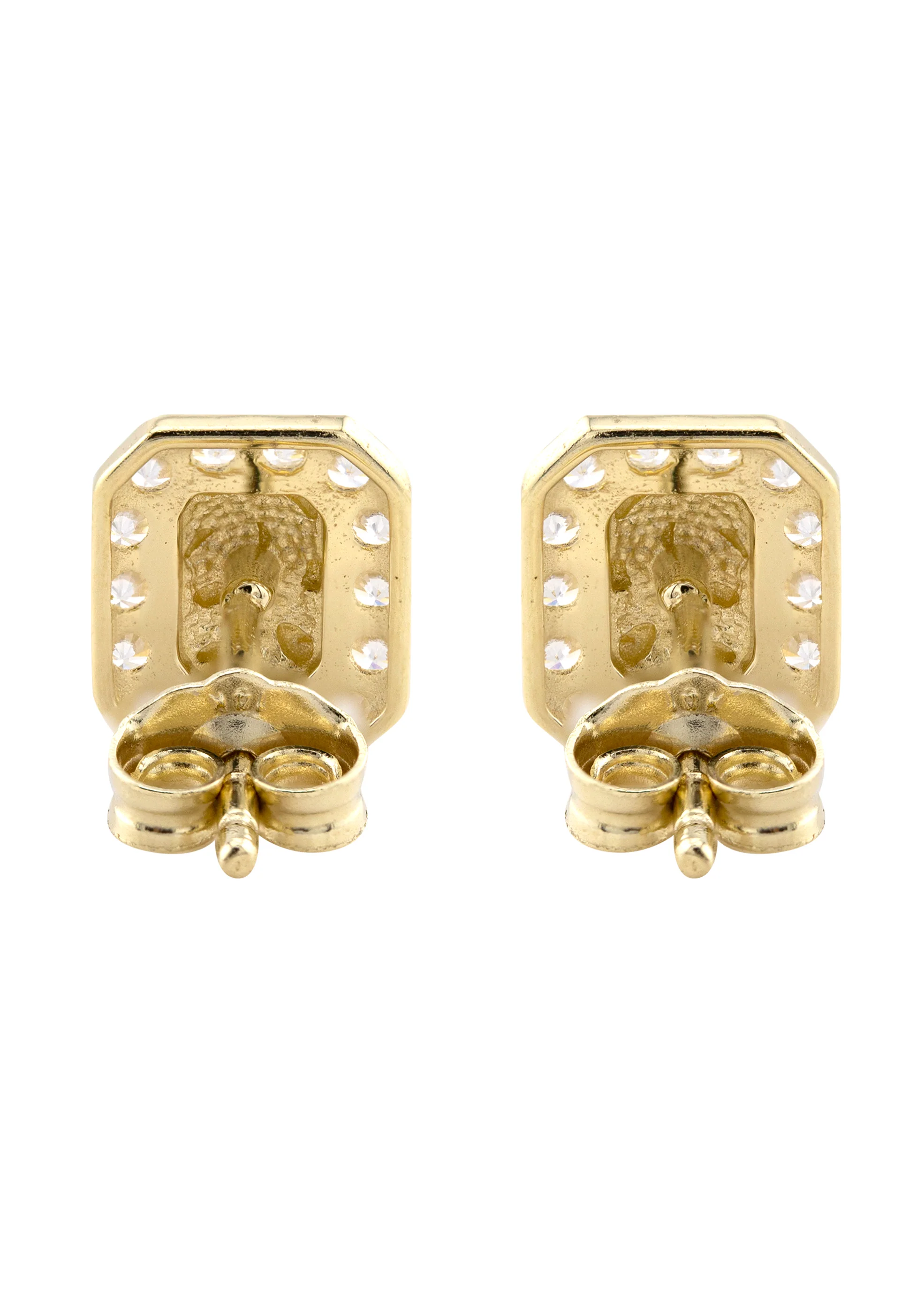 10K Gold Nugget Earrings | Appx 0.3 Inches Wide | Style #65 - Image 3