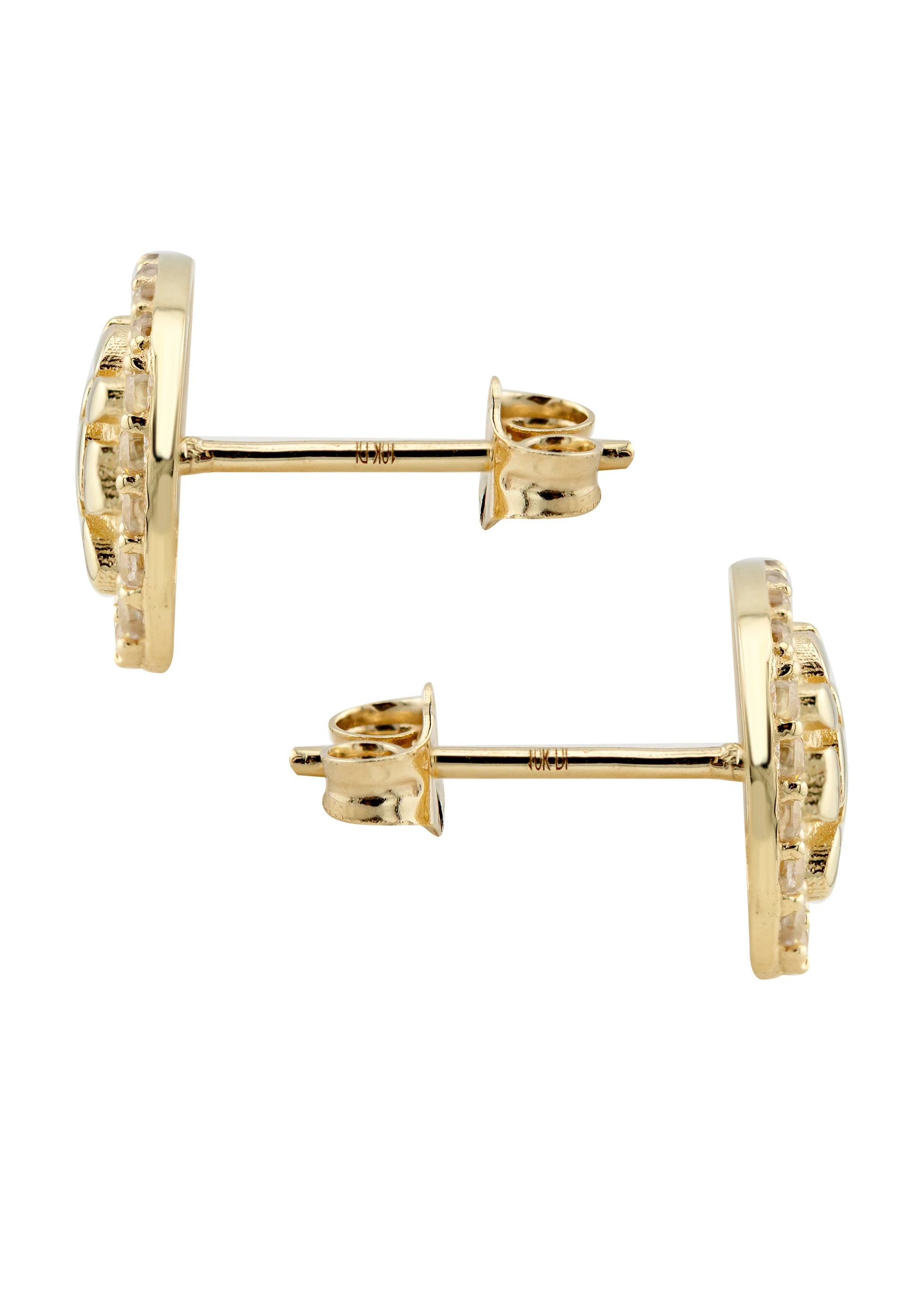 10K Gold Nugget Earrings | Appx 0.4 Inches Wide | Style #17 - Image 2
