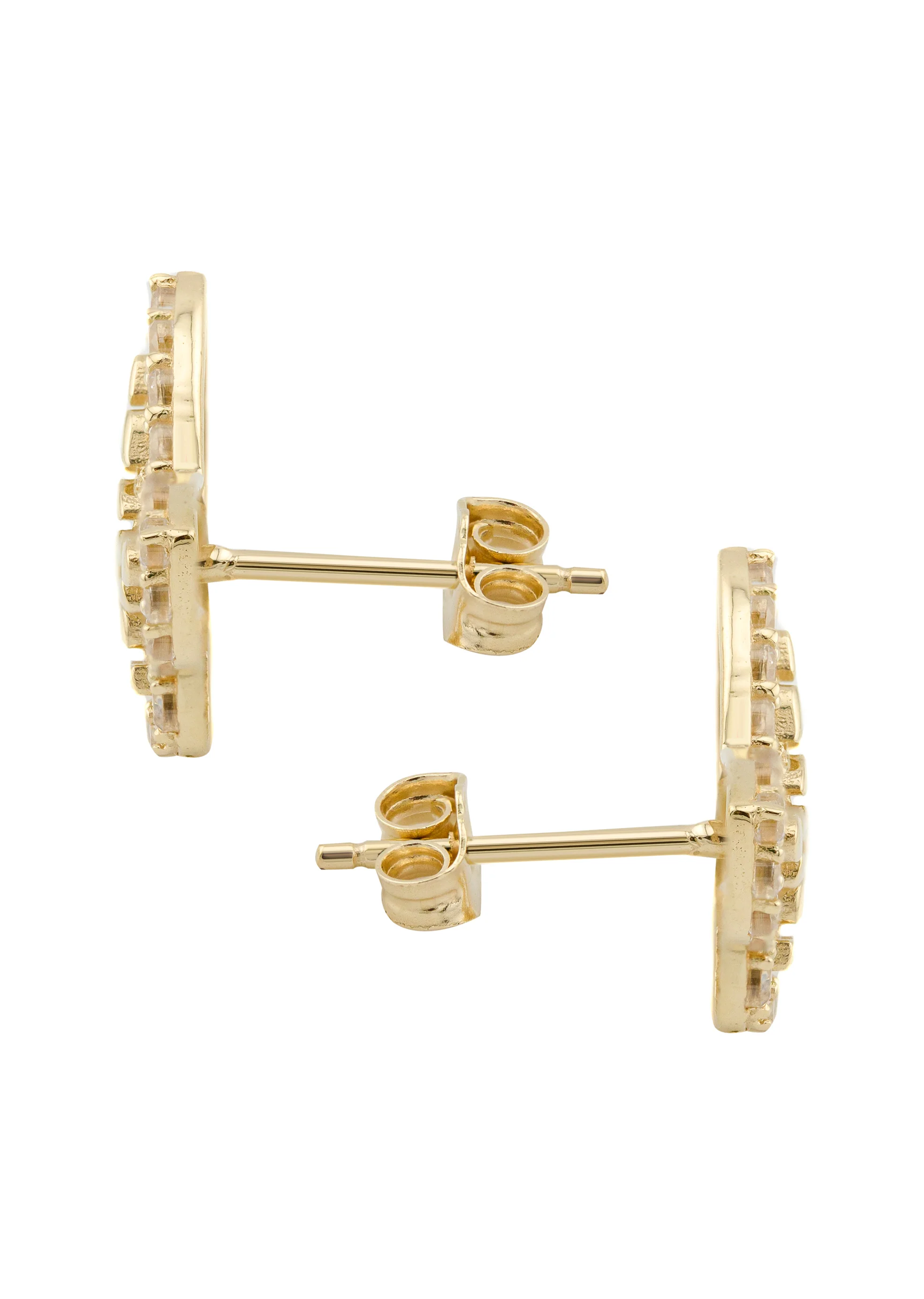 10K Gold Butterfly Nugget Earrings | Appx 0.5 Inches Wide | Style #129 - Image 2