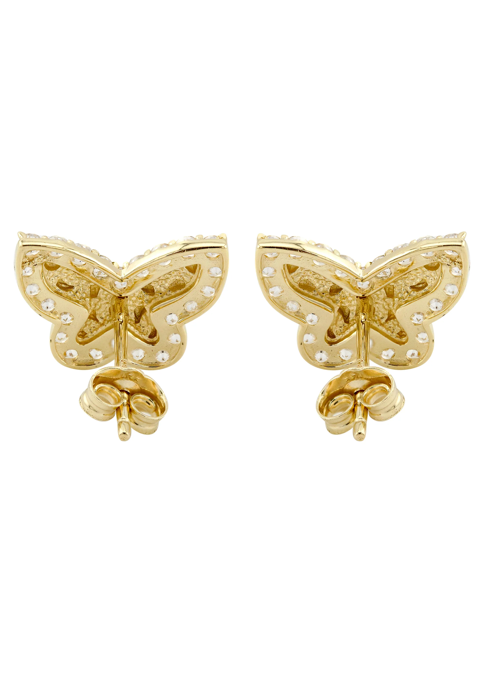 10K Gold Butterfly Nugget Earrings | Appx 0.5 Inches Wide | Style #129 - Image 3