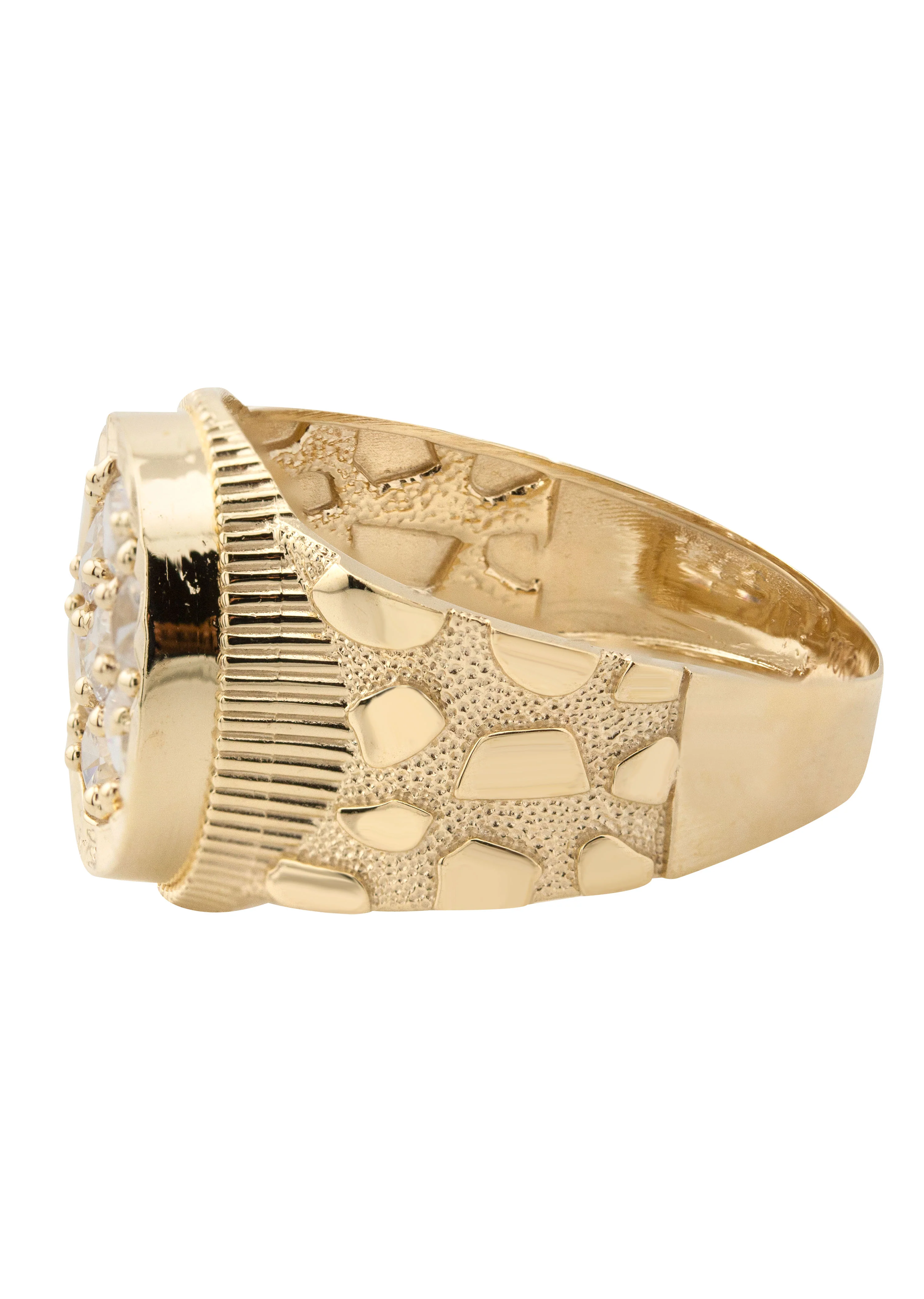 10K Gold Cz Nugget Ring For Men | 2.6 Grams - Image 3