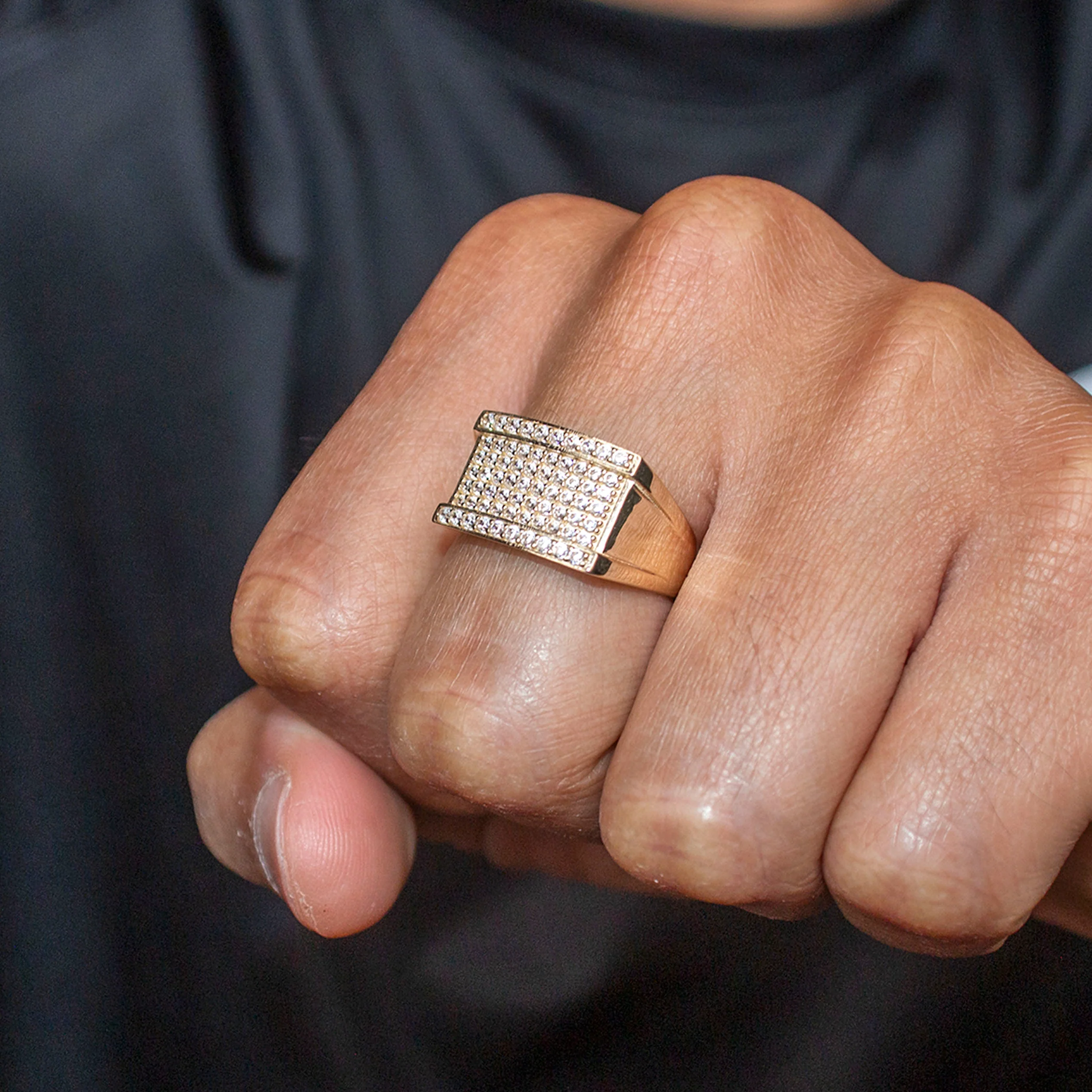 10K Gold Cz Pinky Ring For Men | 5 Grams - Image 4