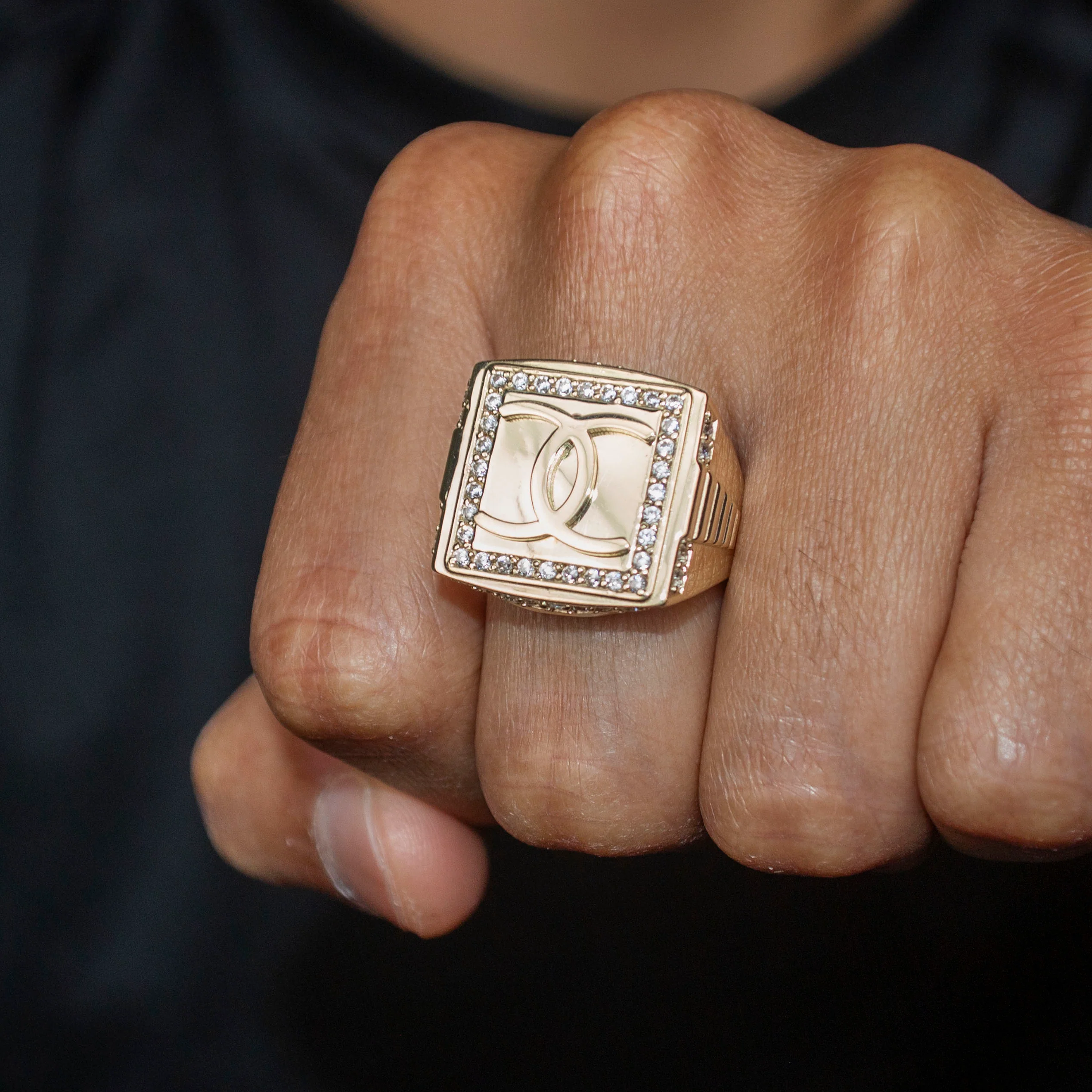 10K Gold Cz Pinky Ring For Men | 6 Grams - Image 2
