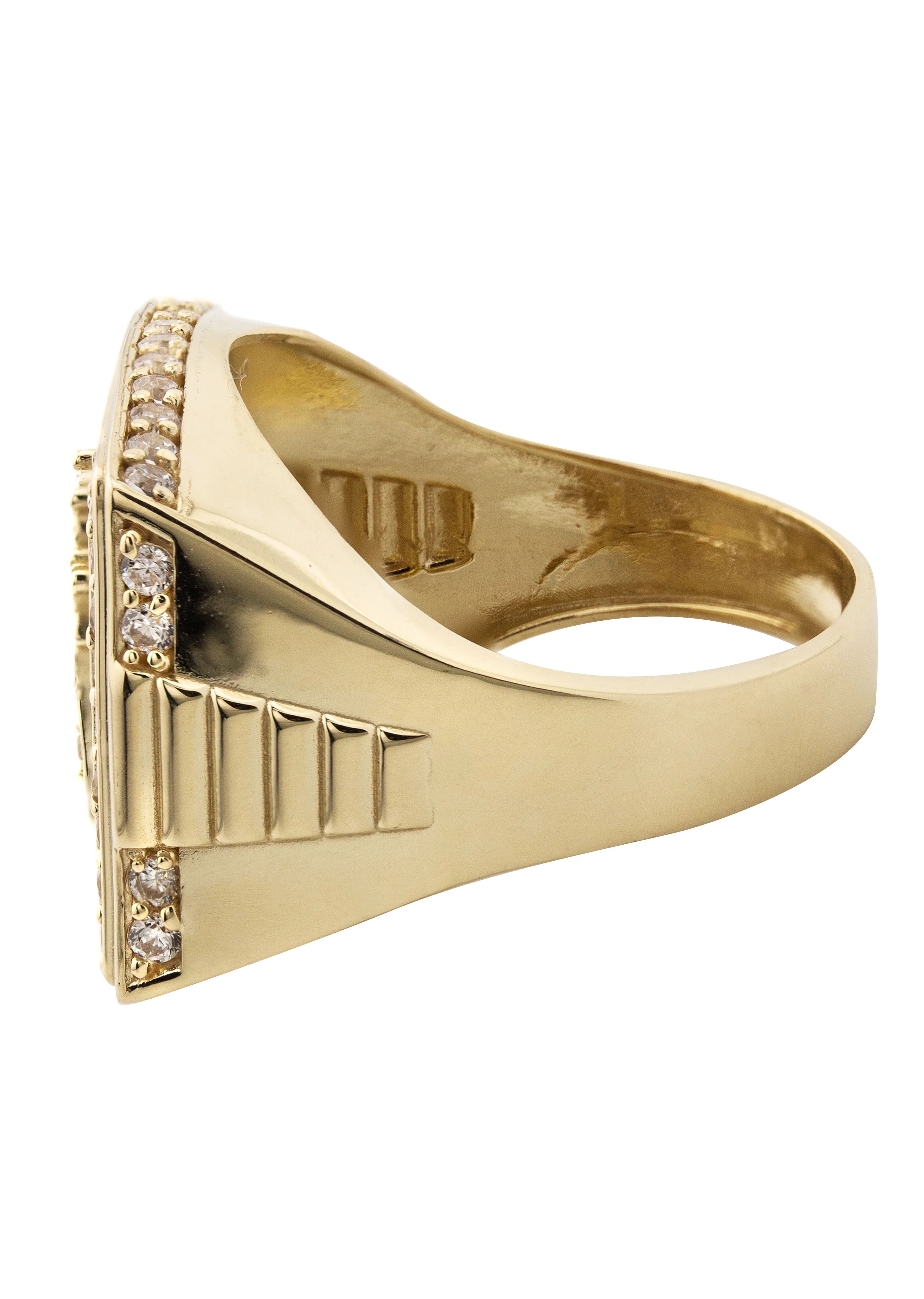 10K Gold Cz Pinky Ring For Men | 6 Grams - Image 3