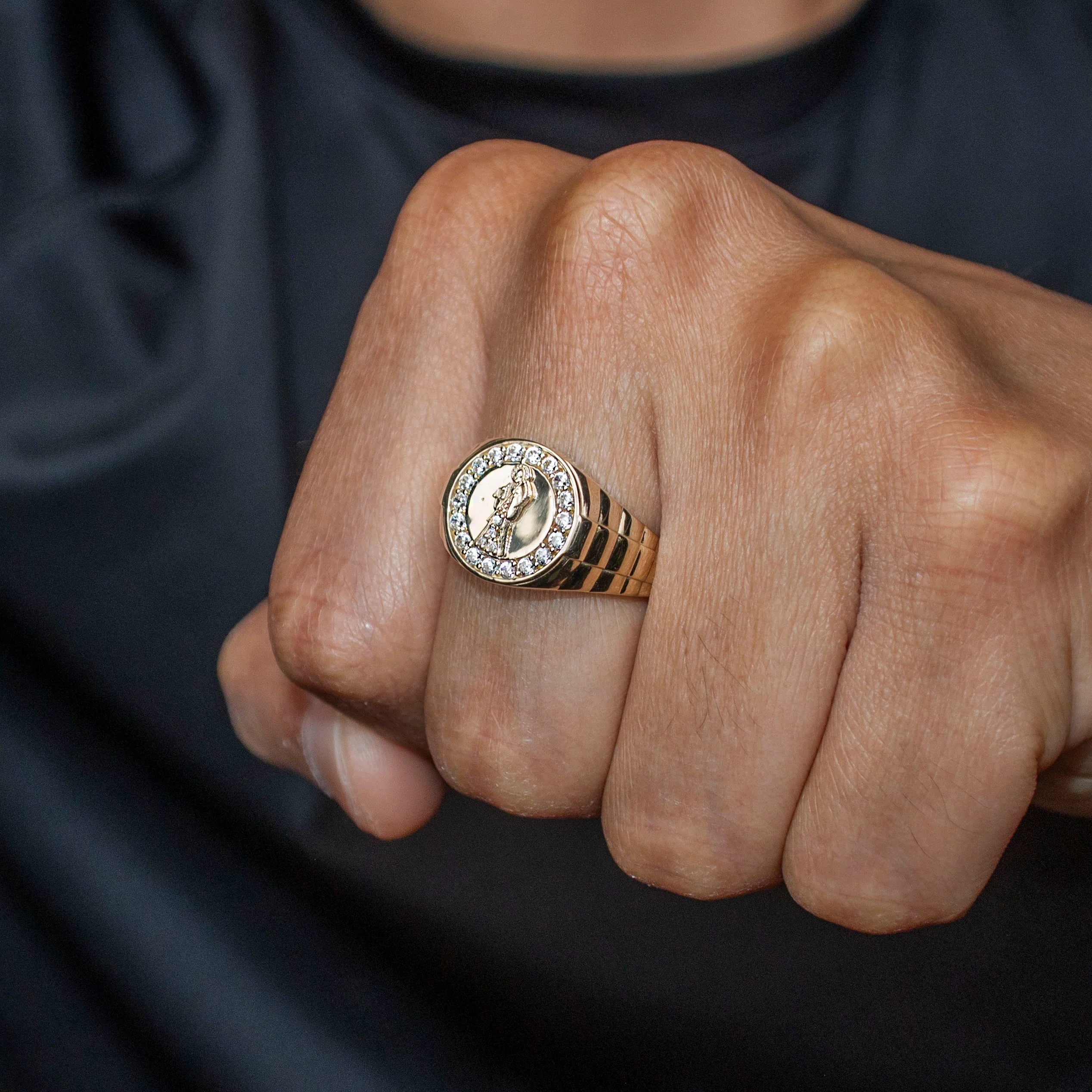 10K Gold Cz St. Death Ring For Men | 2.6 Grams - Image 2