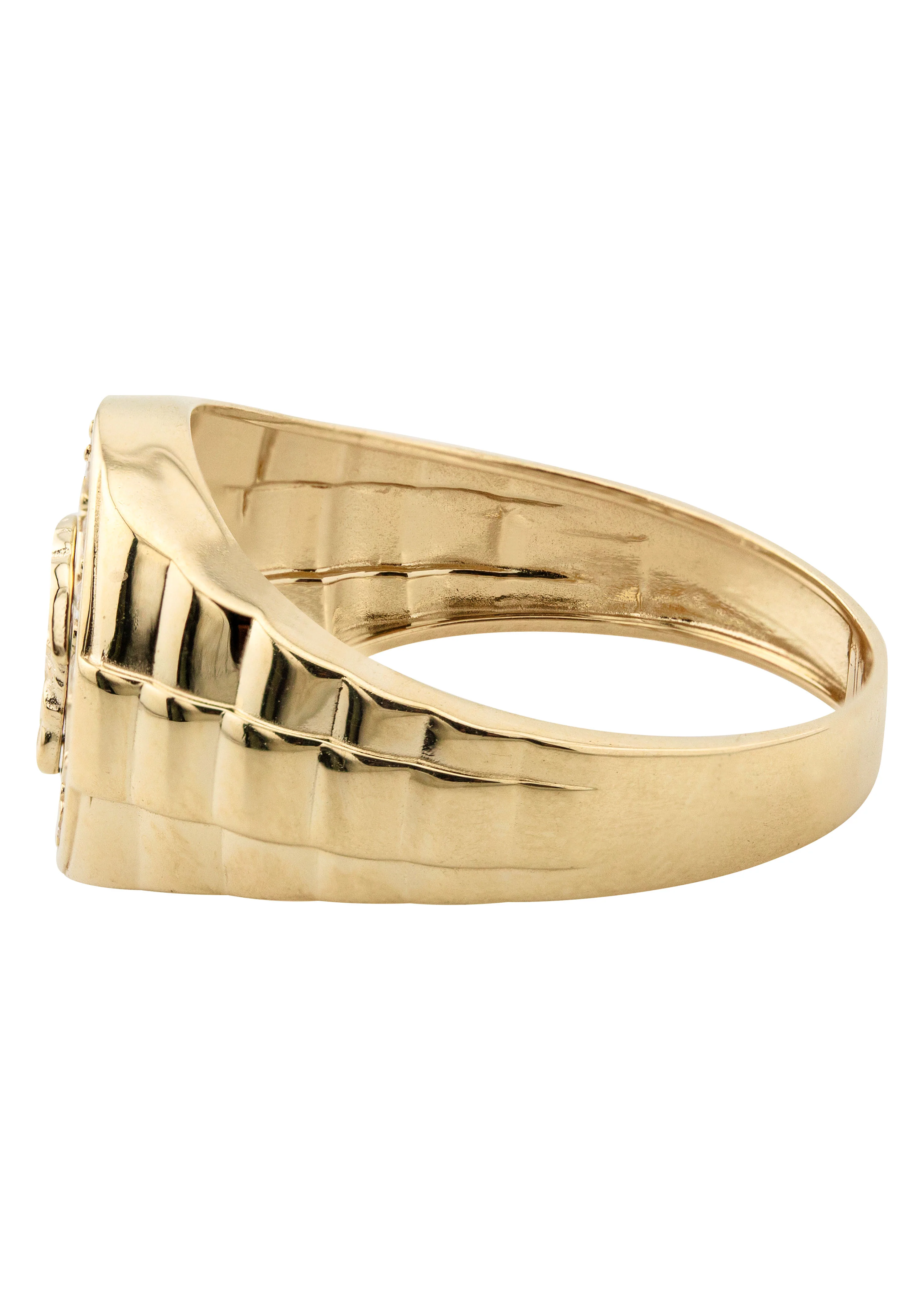 10K Gold Cz St. Death Ring For Men | 2.6 Grams - Image 3