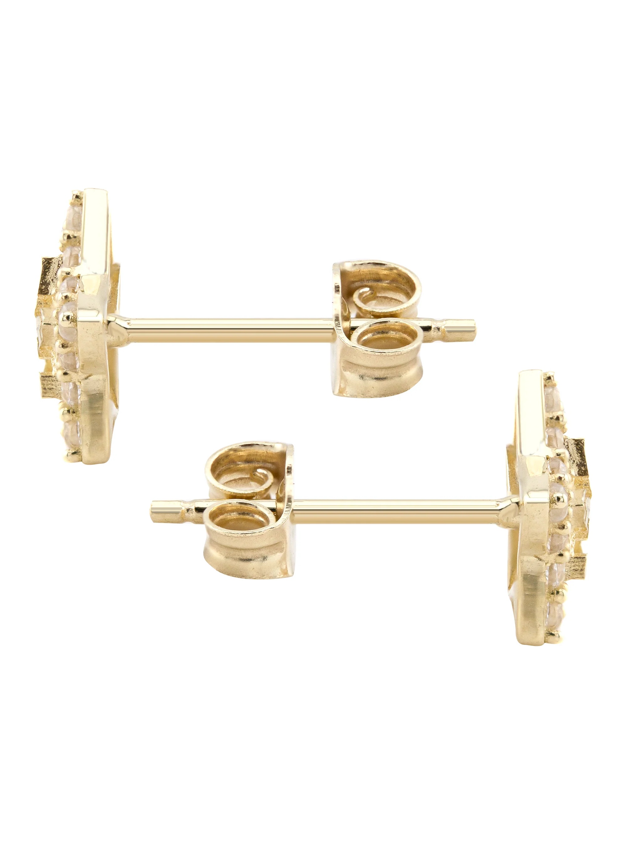 10K Gold Star Nugget Earrings | Appx 0.3 Inches Wide | Style #85 - Image 2