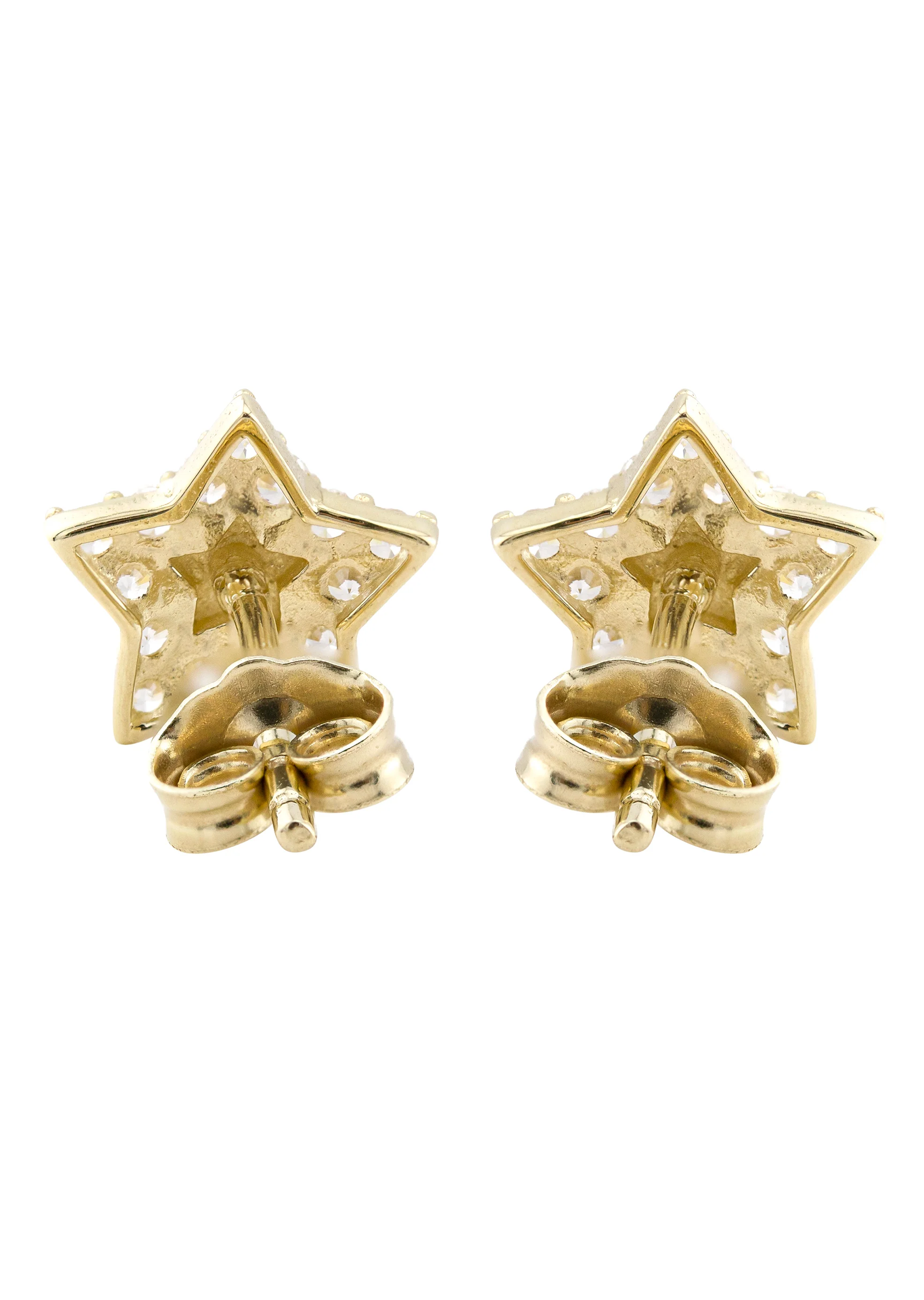 10K Gold Star Nugget Earrings | Appx 0.3 Inches Wide | Style #85 - Image 3