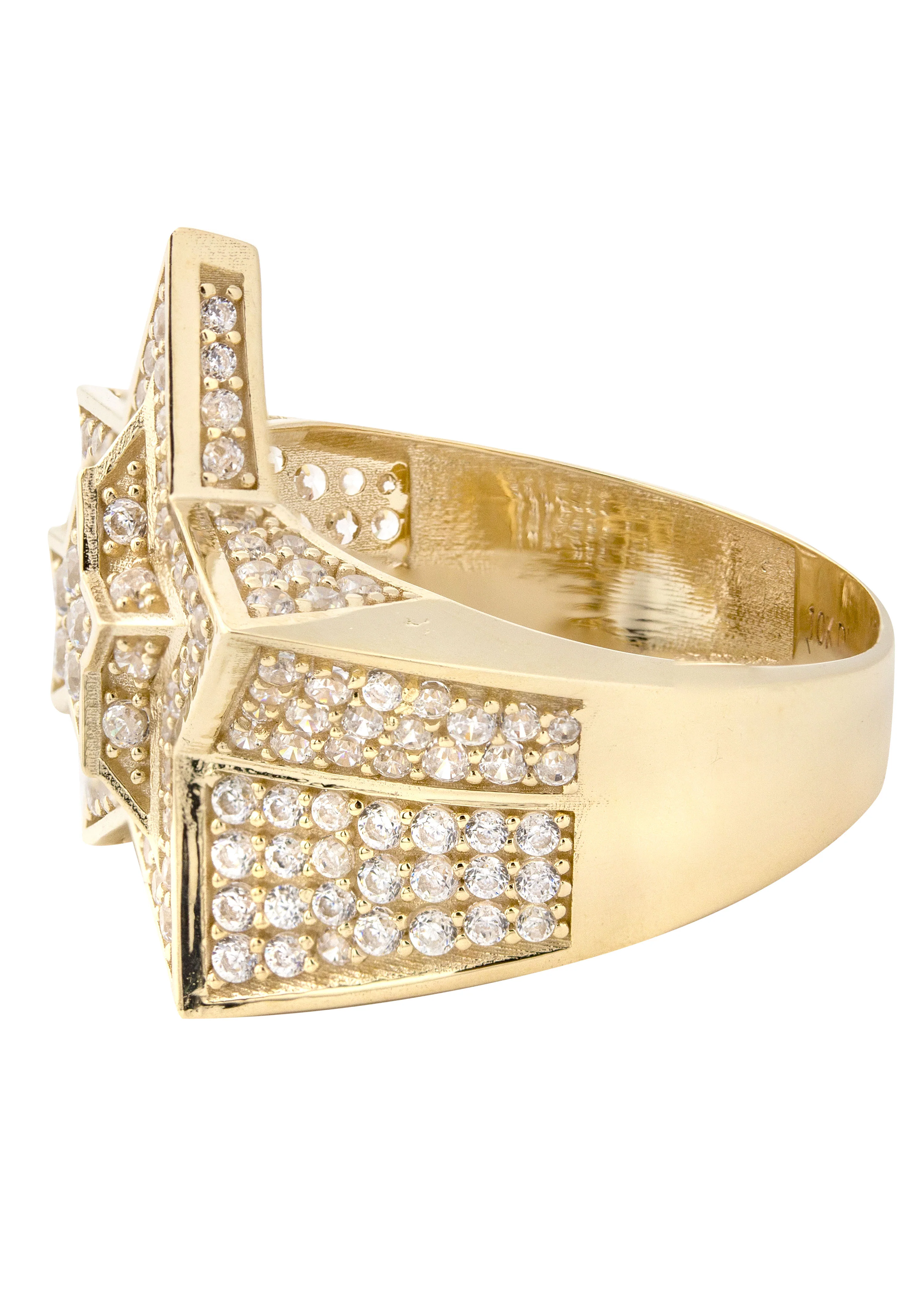 10K Gold Cz Star Ring For Men | 6.4 Grams - Image 3