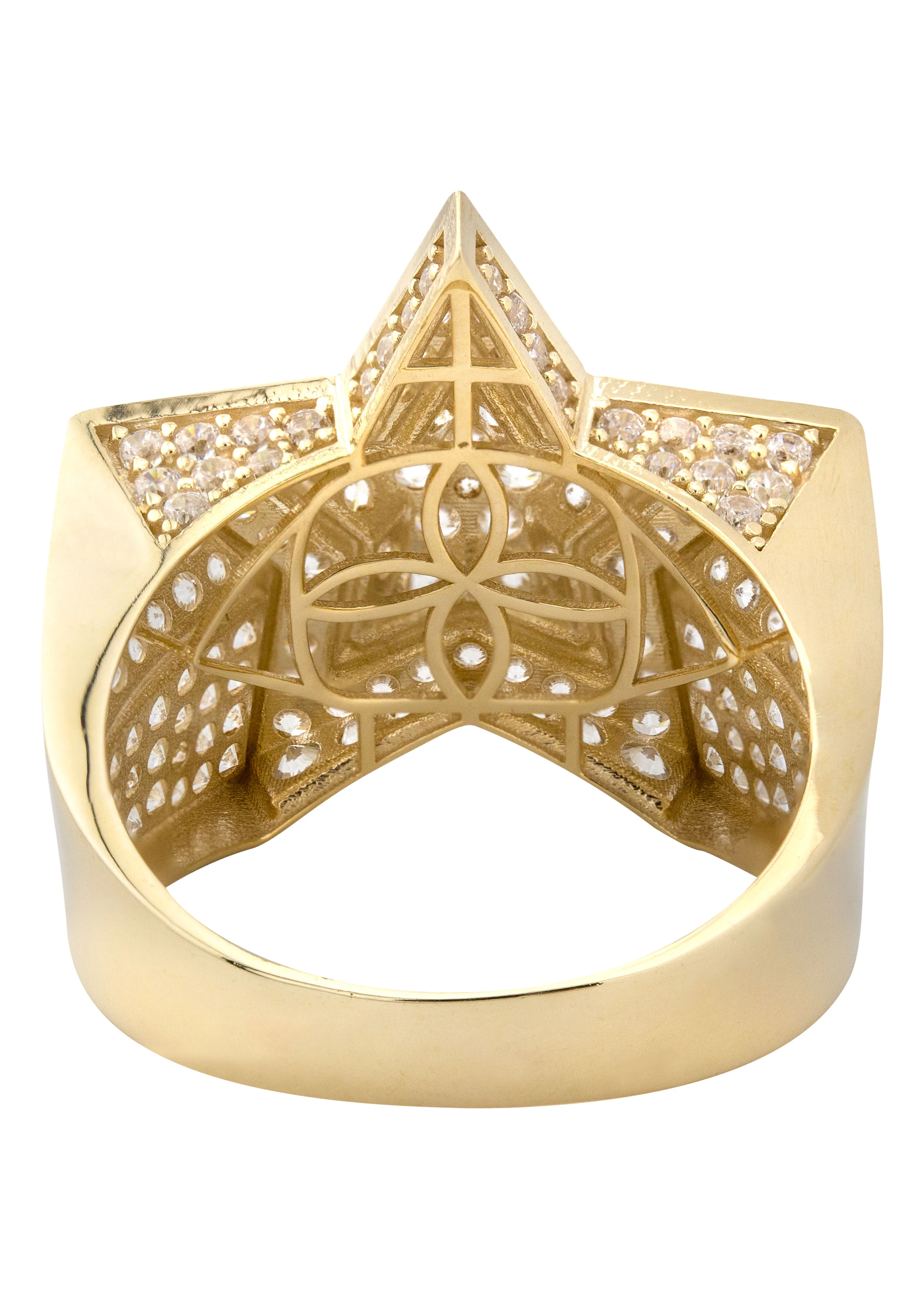 10K Gold Cz Star Ring For Men | 6.4 Grams - Image 4