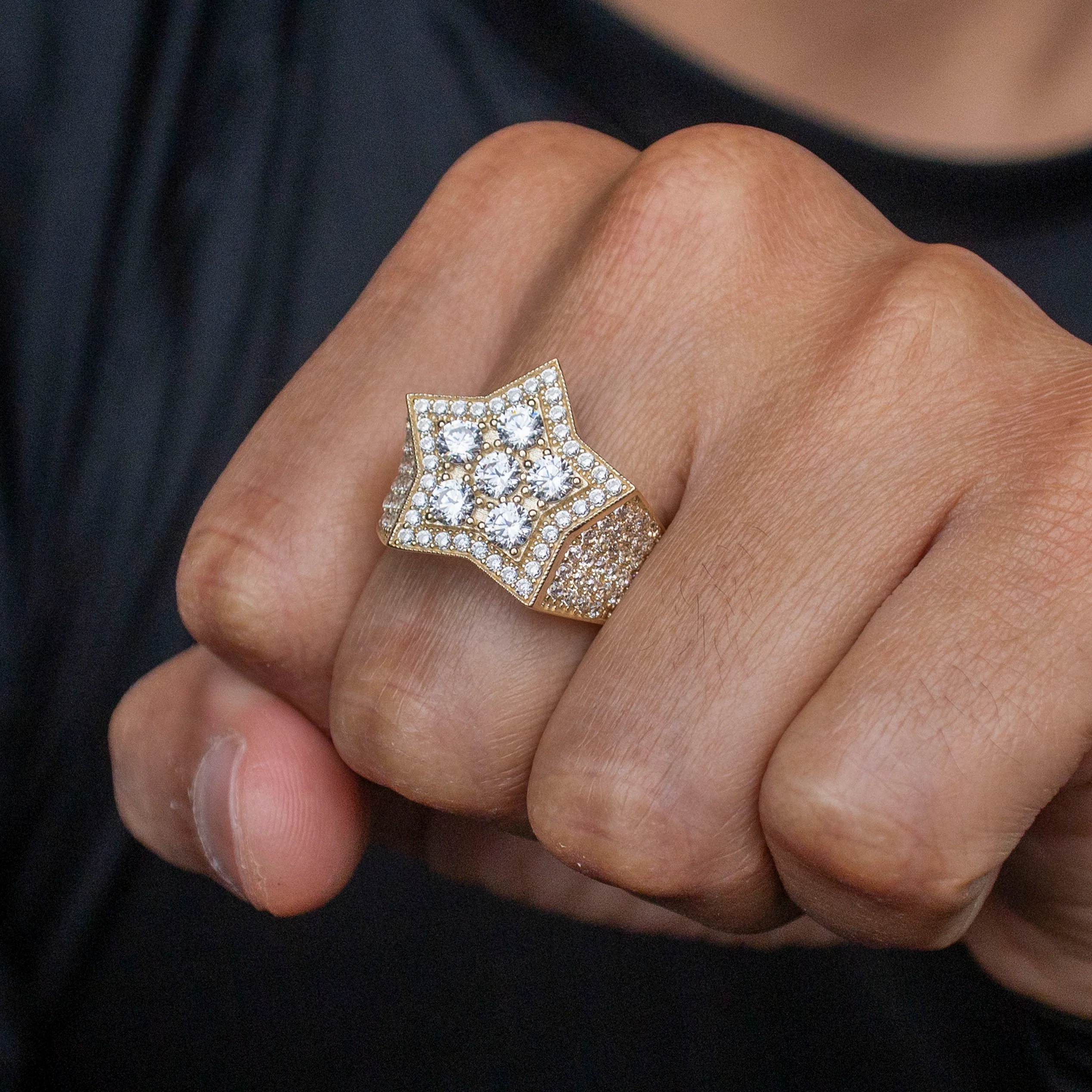 10K Gold Cz Star Ring For Men | 7.5 Grams - Image 2