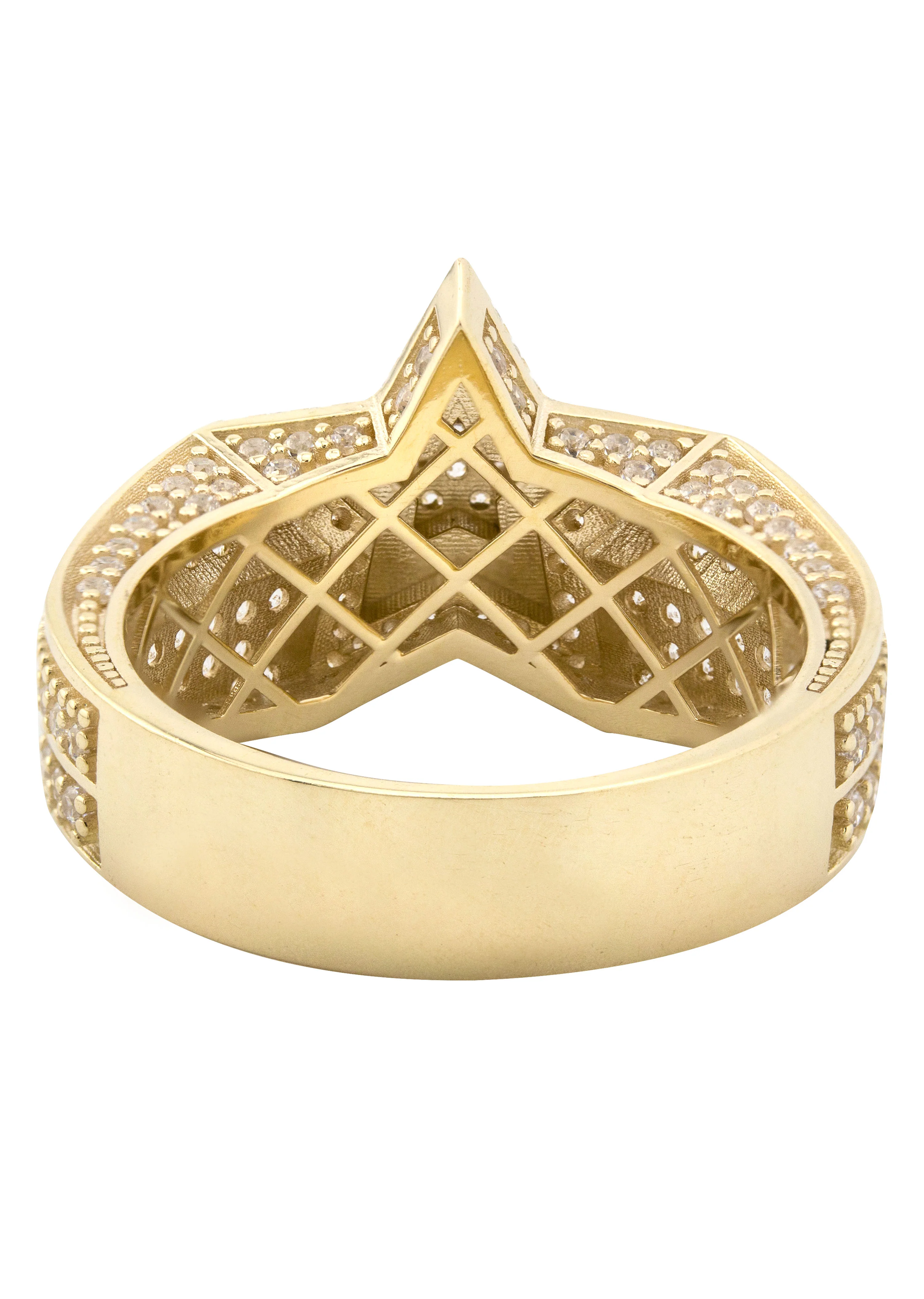 10K Gold Cz Star Ring For Men | 7 Grams - Image 4