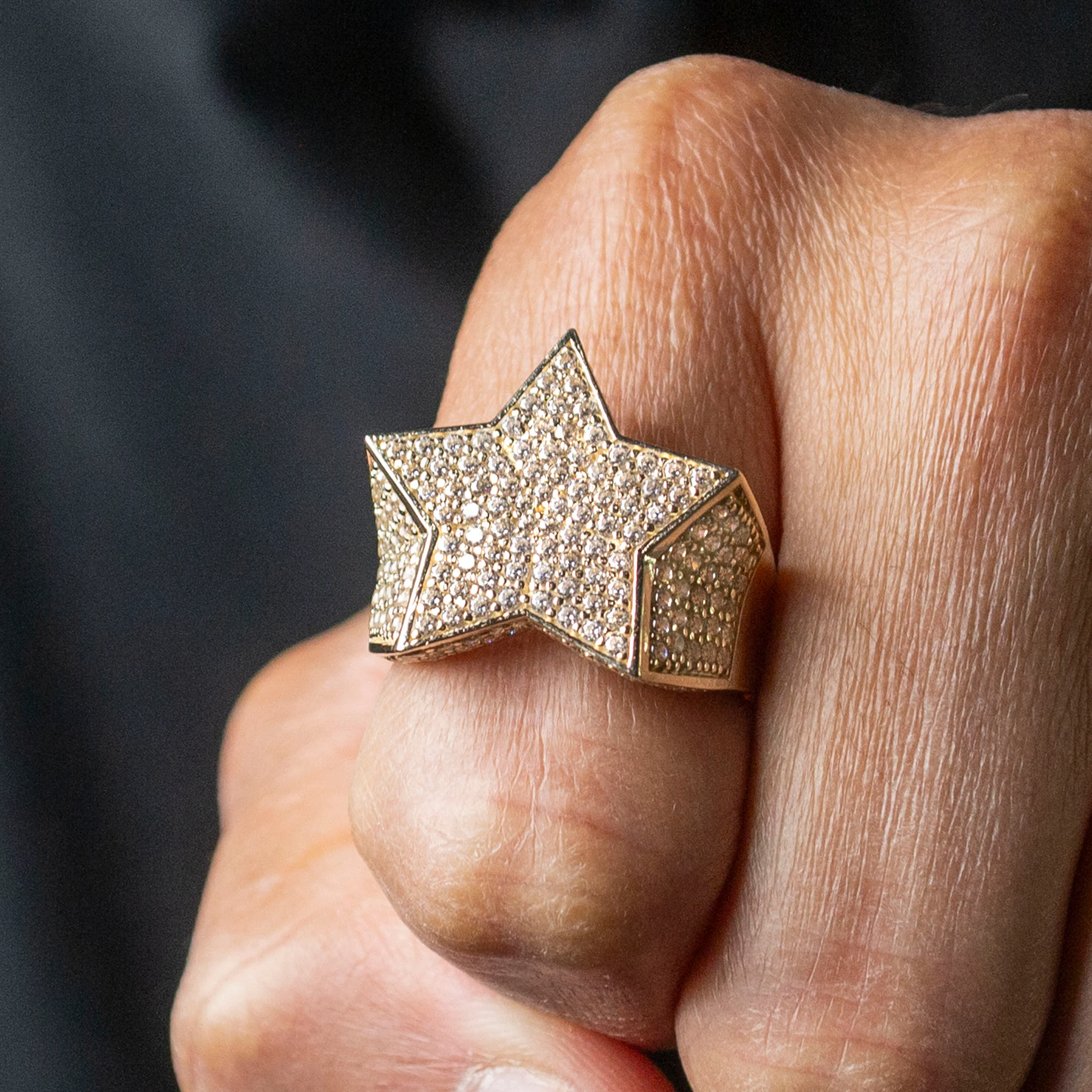 10K Gold Cz Star Ring For Men | 7 Grams - Image 4