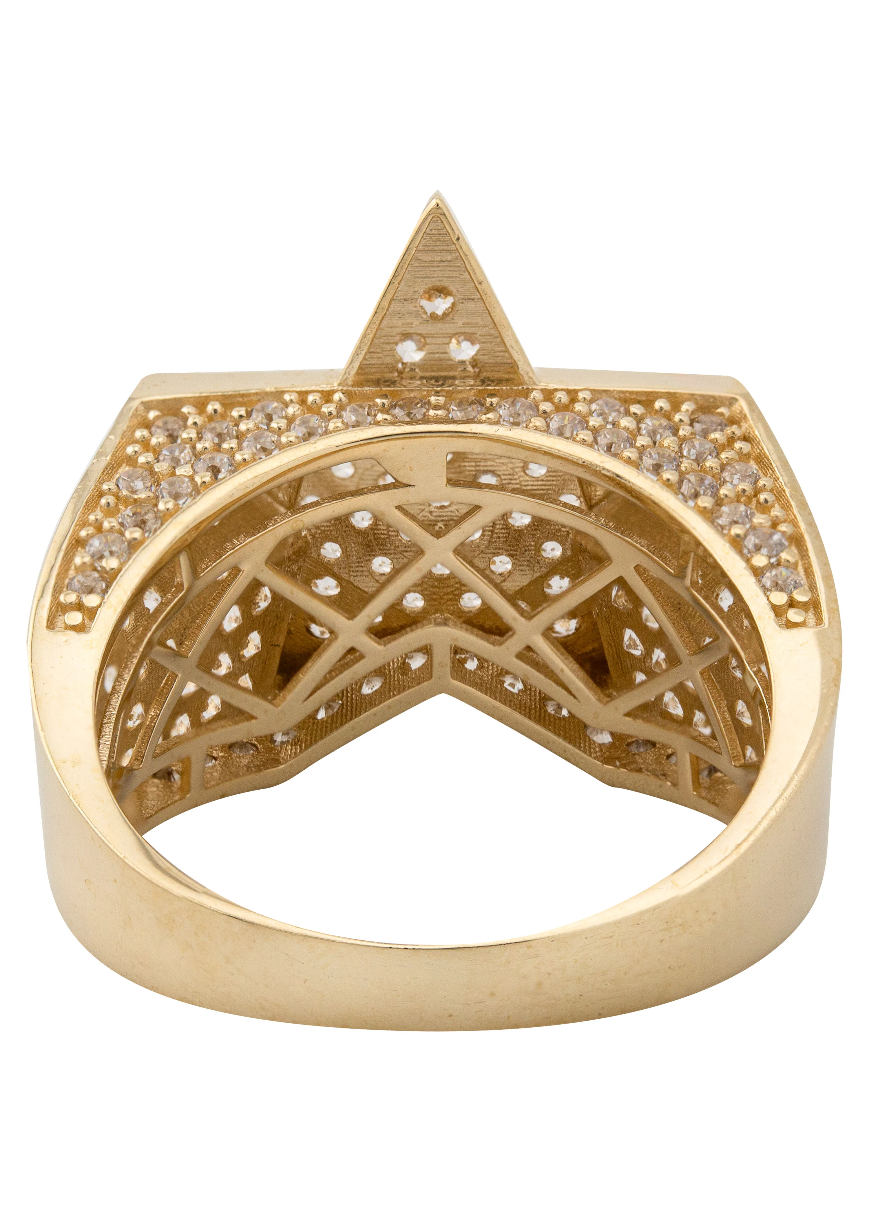 10K Gold Cz Star Ring For Men | 7 Grams - Image 4