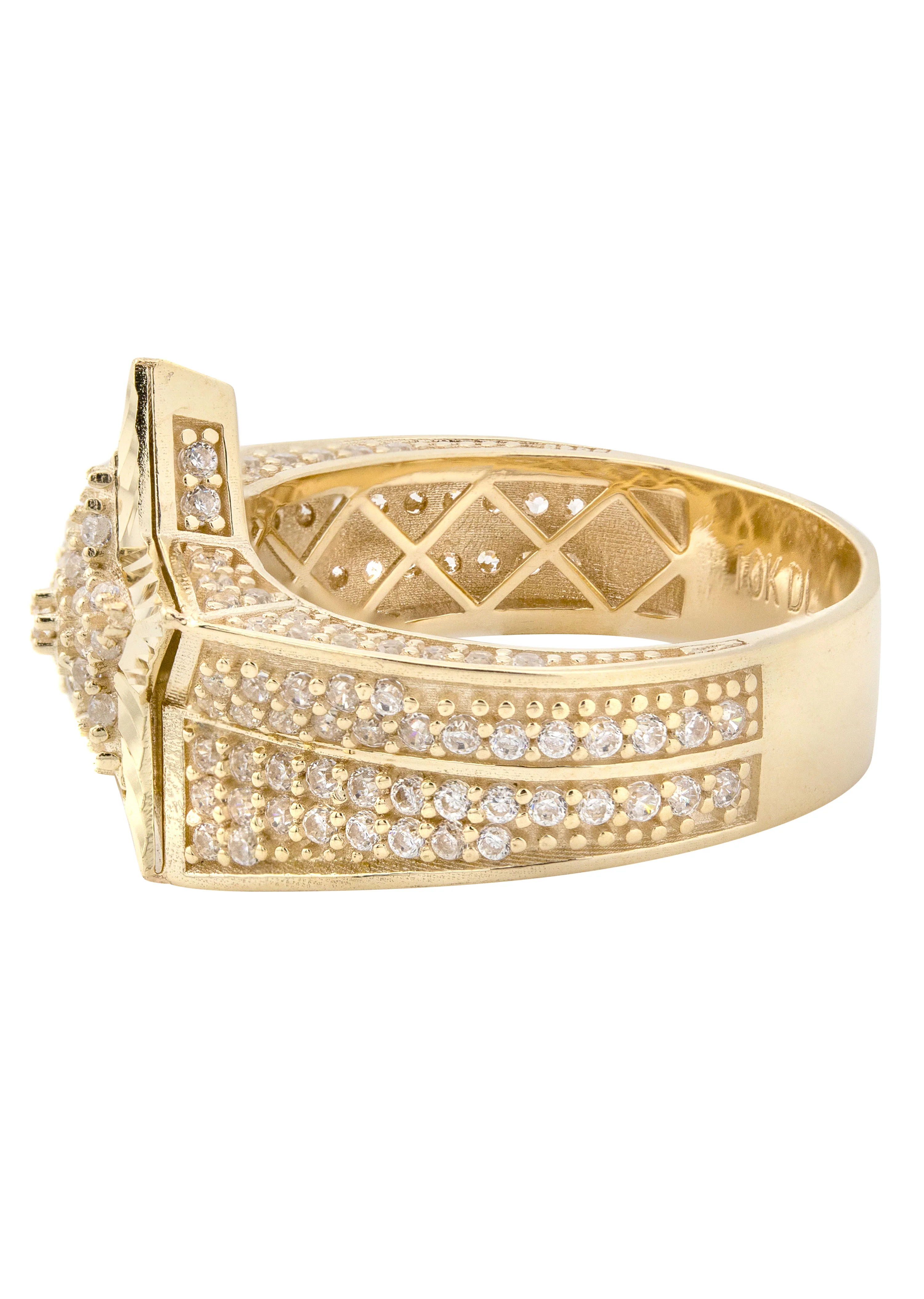 10K Gold Cz Star Ring For Men | 7 Grams - Image 3