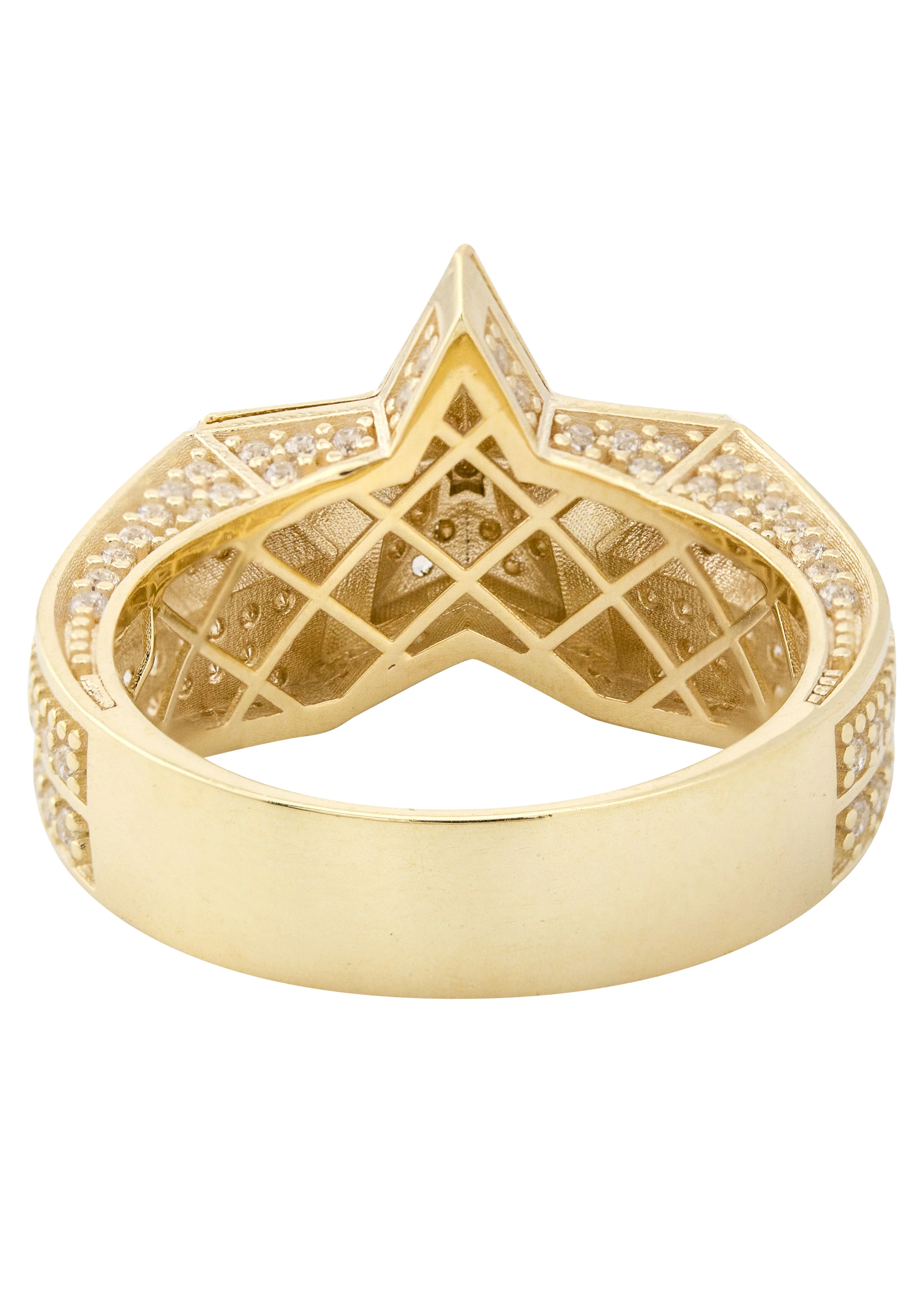 10K Gold Cz Star Ring For Men | 7 Grams - Image 4