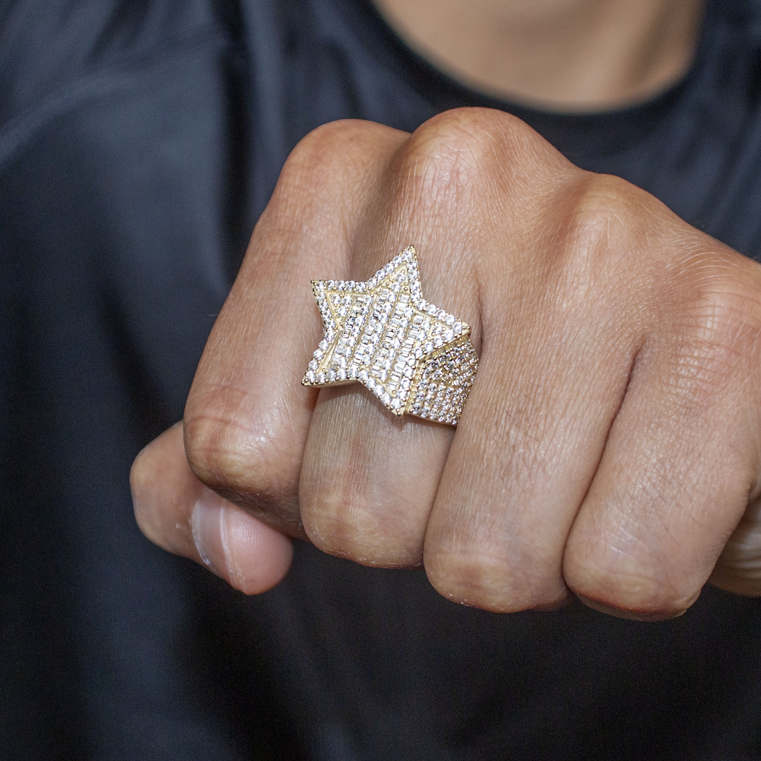 10K Gold Cz Star Ring For Men | 8.4 Grams - Image 2